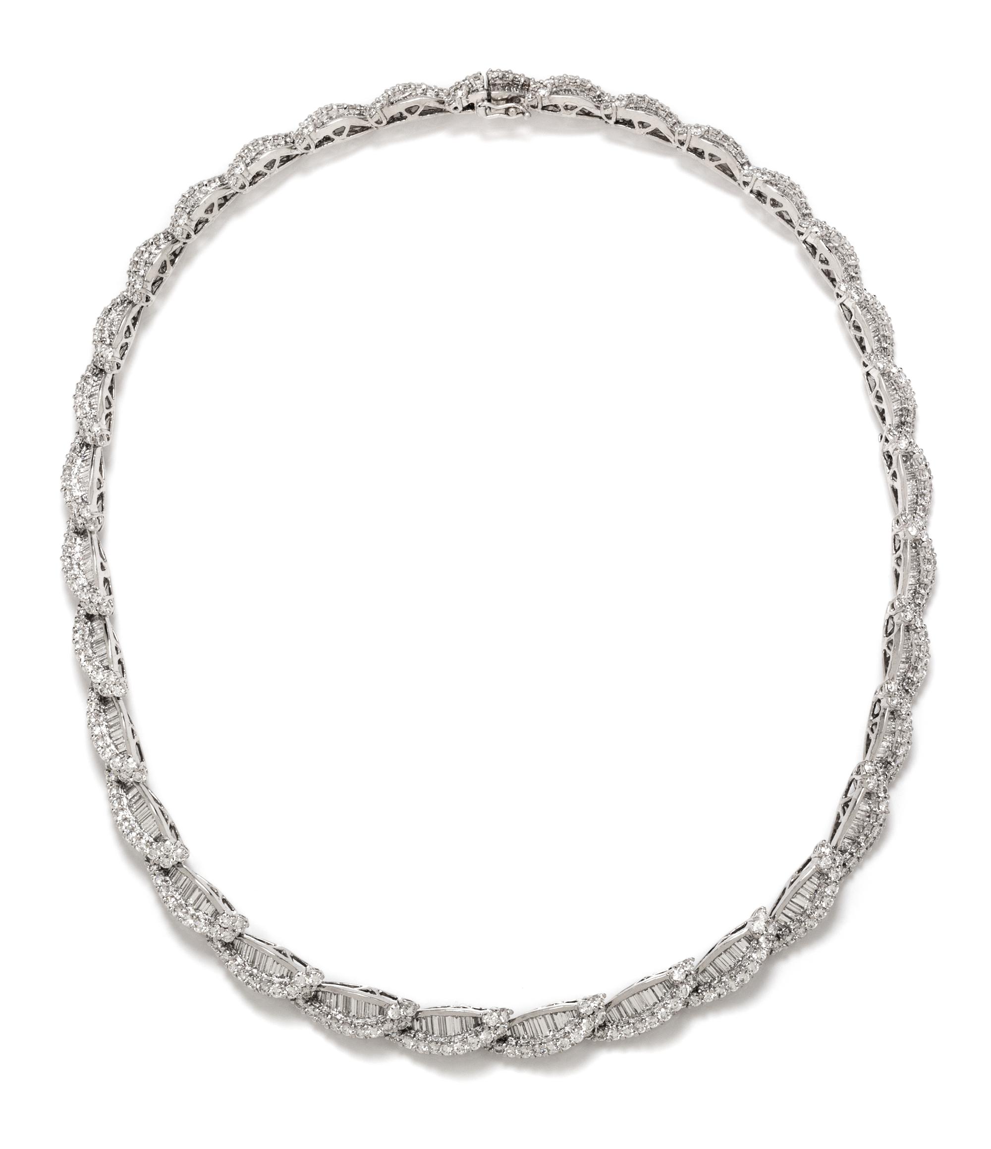 A Platinum and Diamond Collar Necklace, 54.90 dwts.