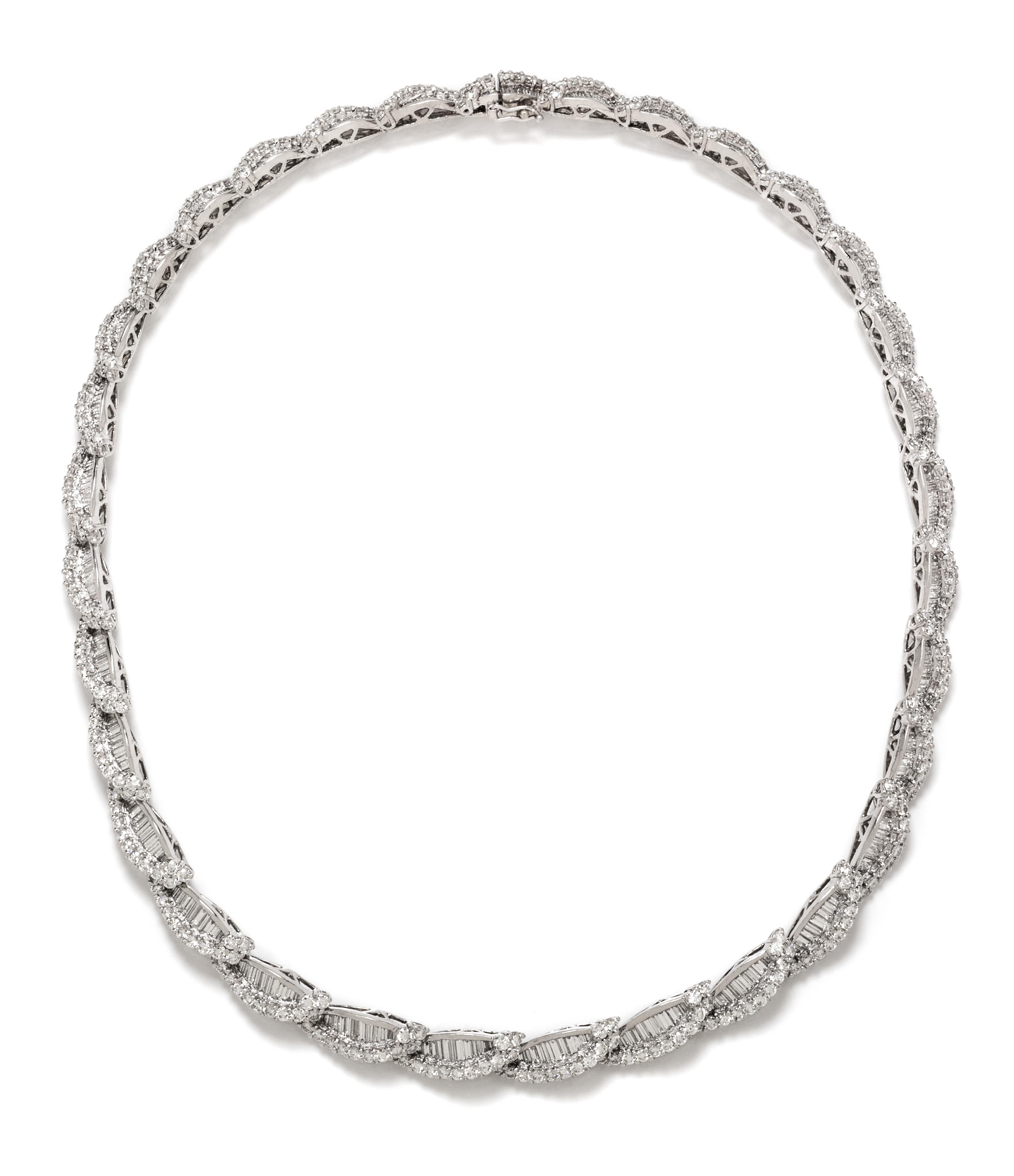 A Platinum and Diamond Collar Necklace, 54.90 dwts.