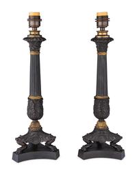 A Pair of Charles X Bronze Candelabra Bases