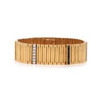 YELLOW GOLD, SAPPHIRE, AND DIAMOND BRACELET