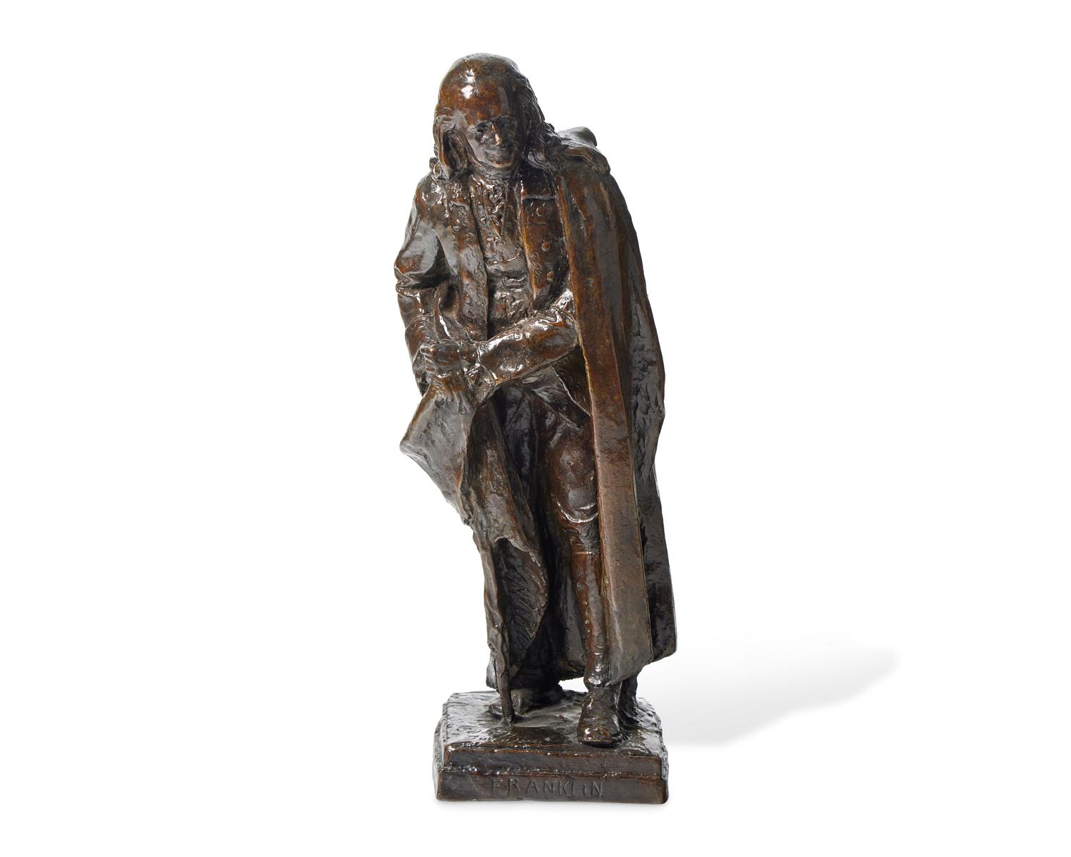 After Solon Hannibal Borglum (1868-1922), A Bronze Figure of Benjamin Franklin As The Elder Statesman