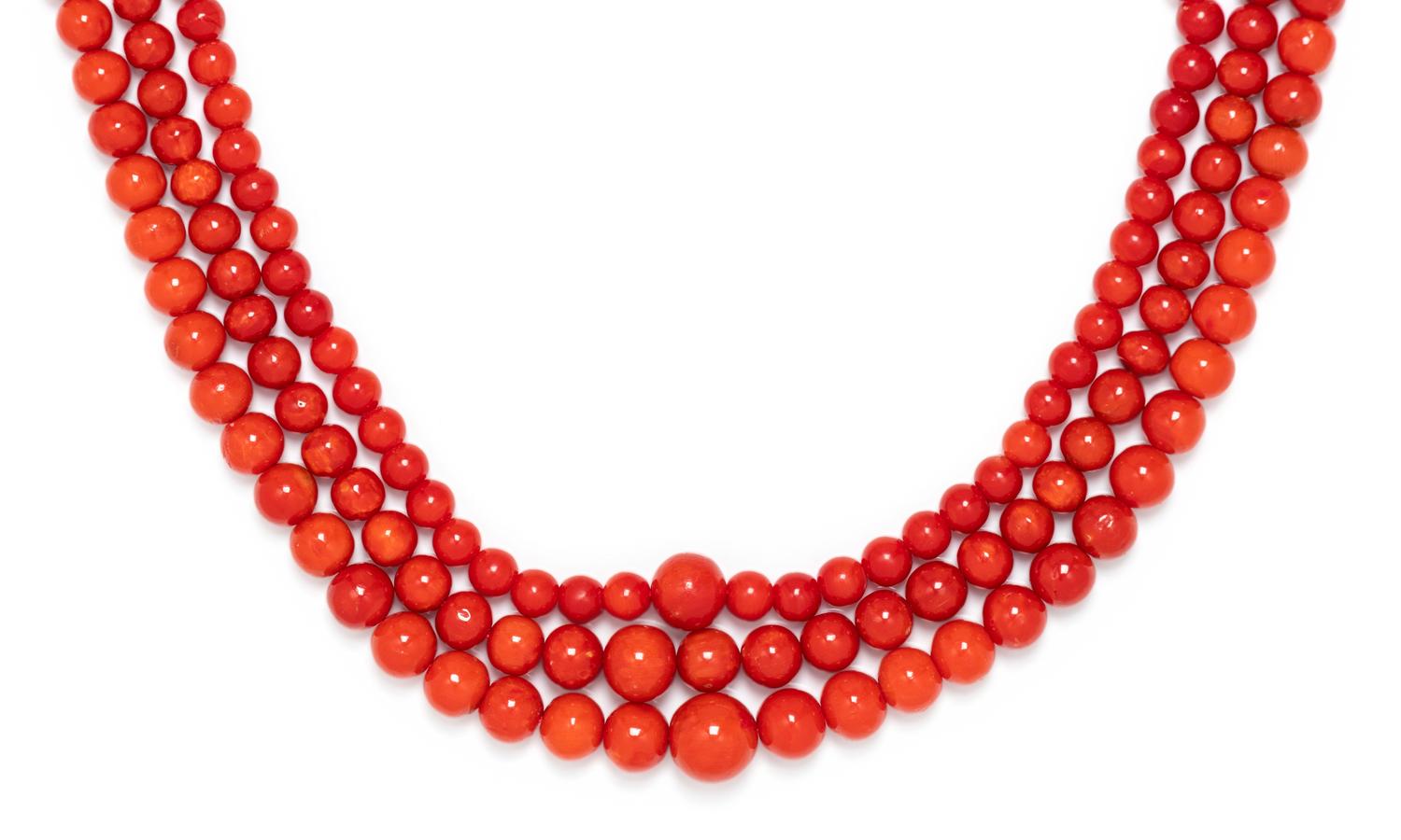 COLLECTION OF CORAL BEAD JEWELRY