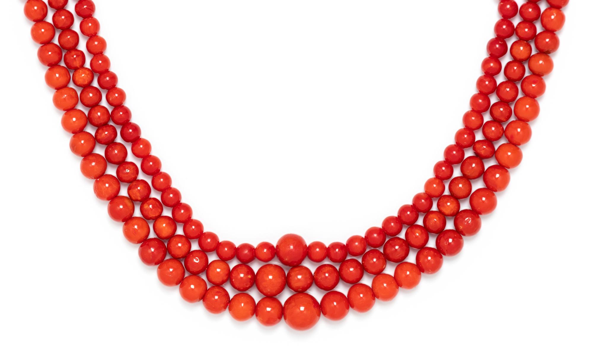 COLLECTION OF CORAL BEAD JEWELRY