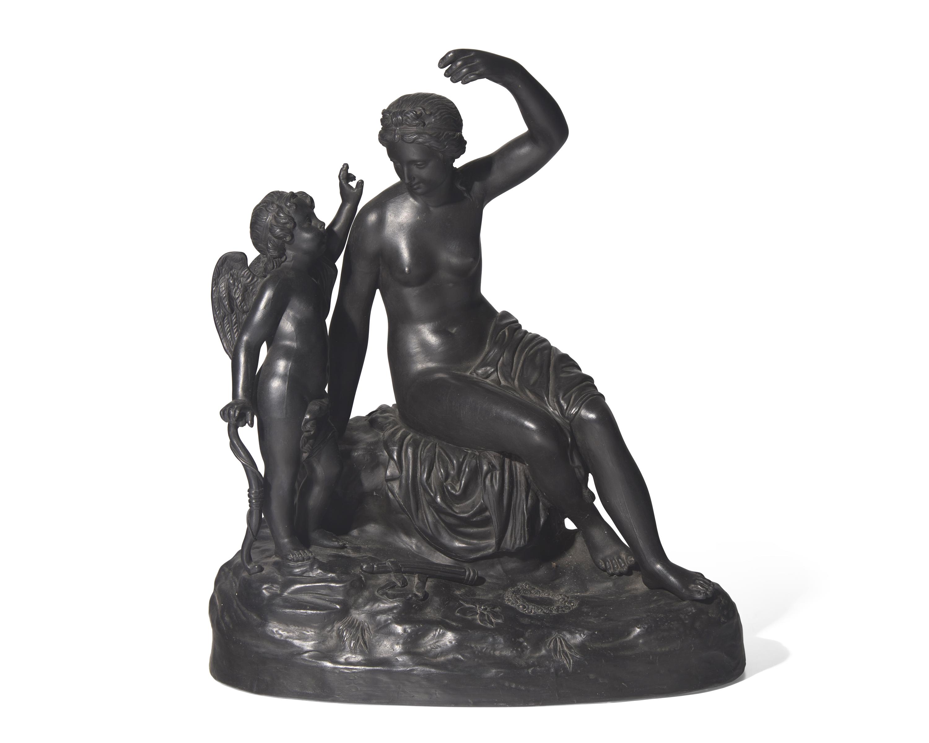 A Wedgwood Black Basalt Figural Group