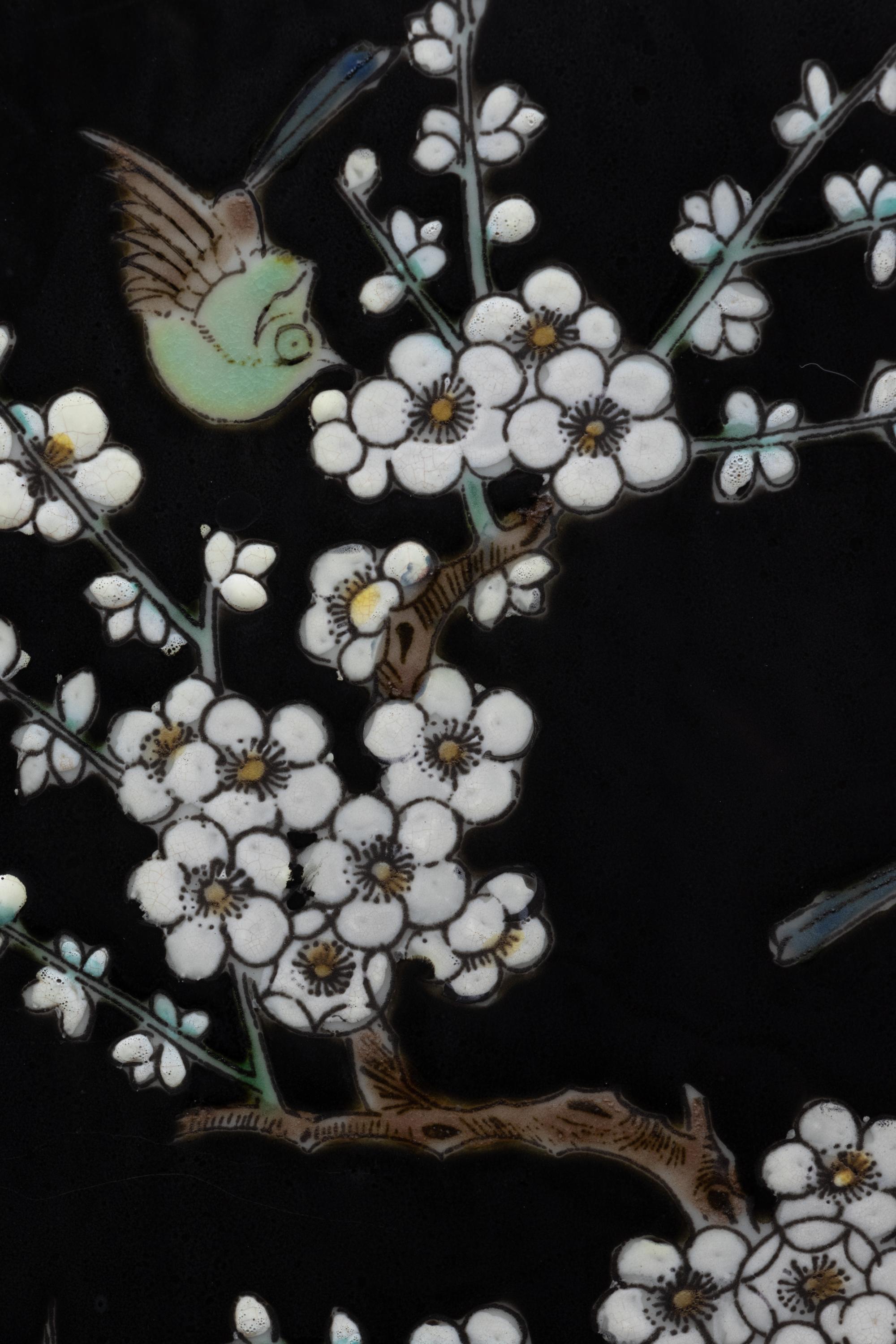 A Pair of Chinese Export Famille Noir Vases