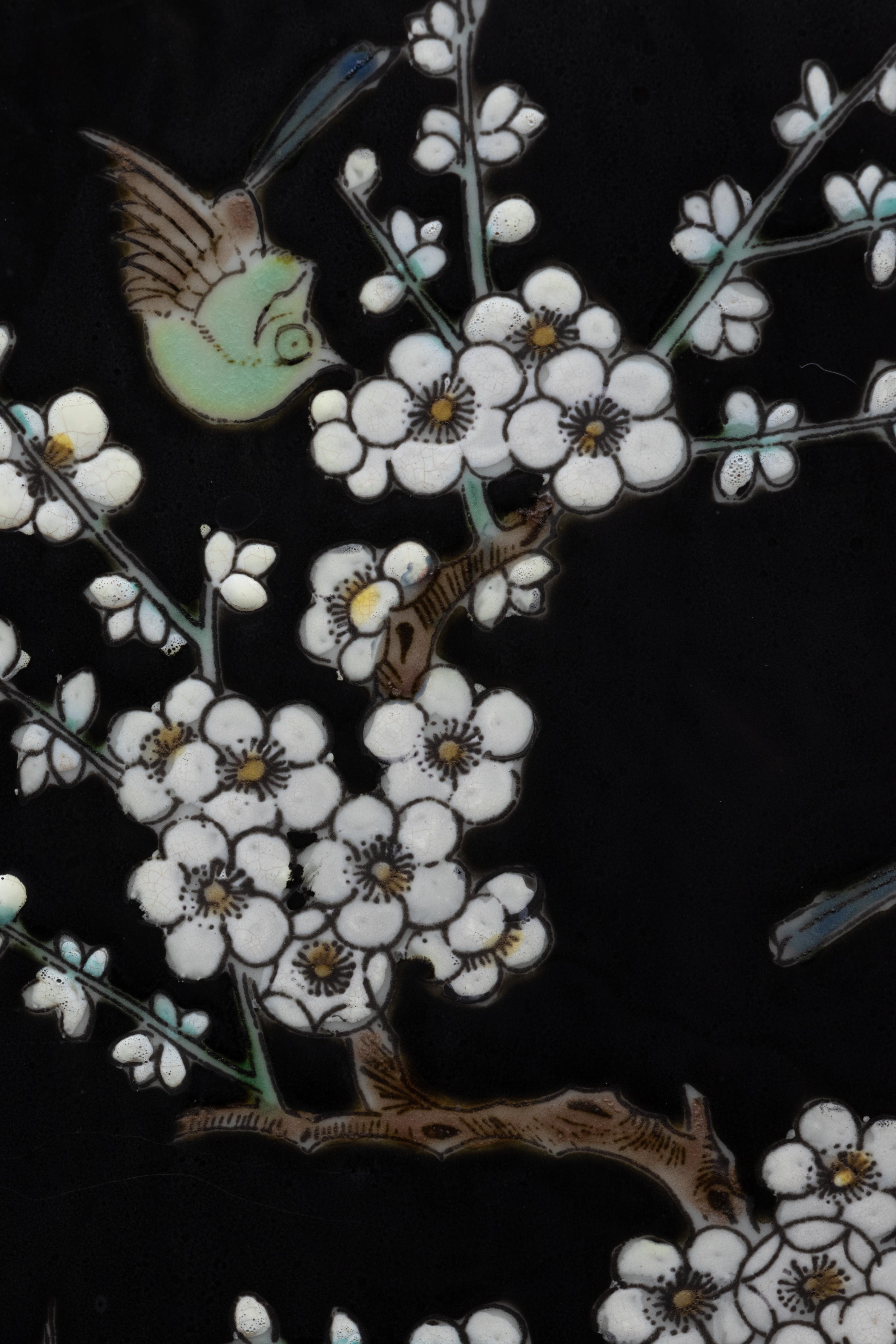 A Pair of Chinese Export Famille Noir Vases