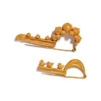 Two Etruscan Revival Gold Fibulae