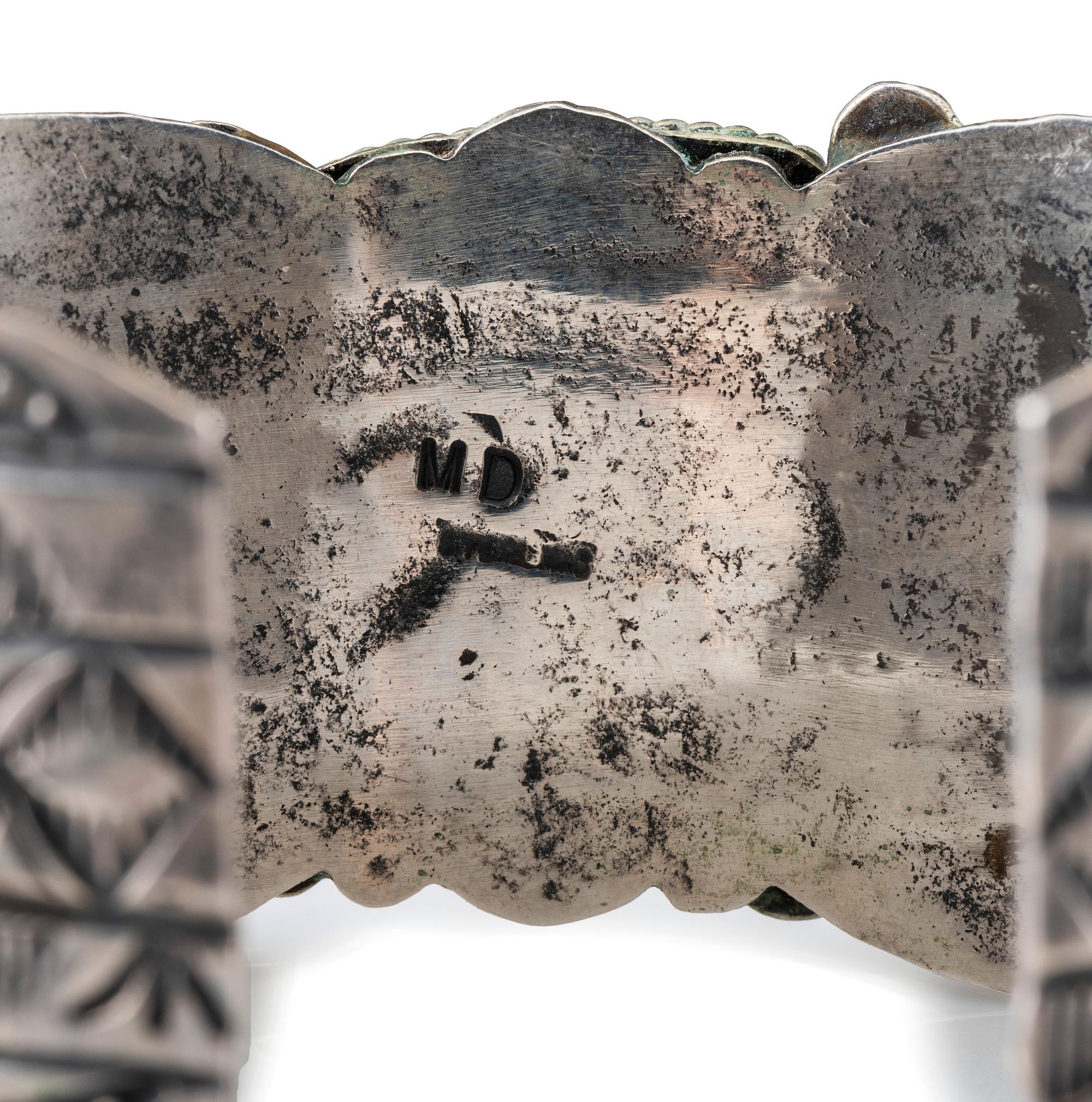 Navajo Silver Cuff Bracelets, with Inlay