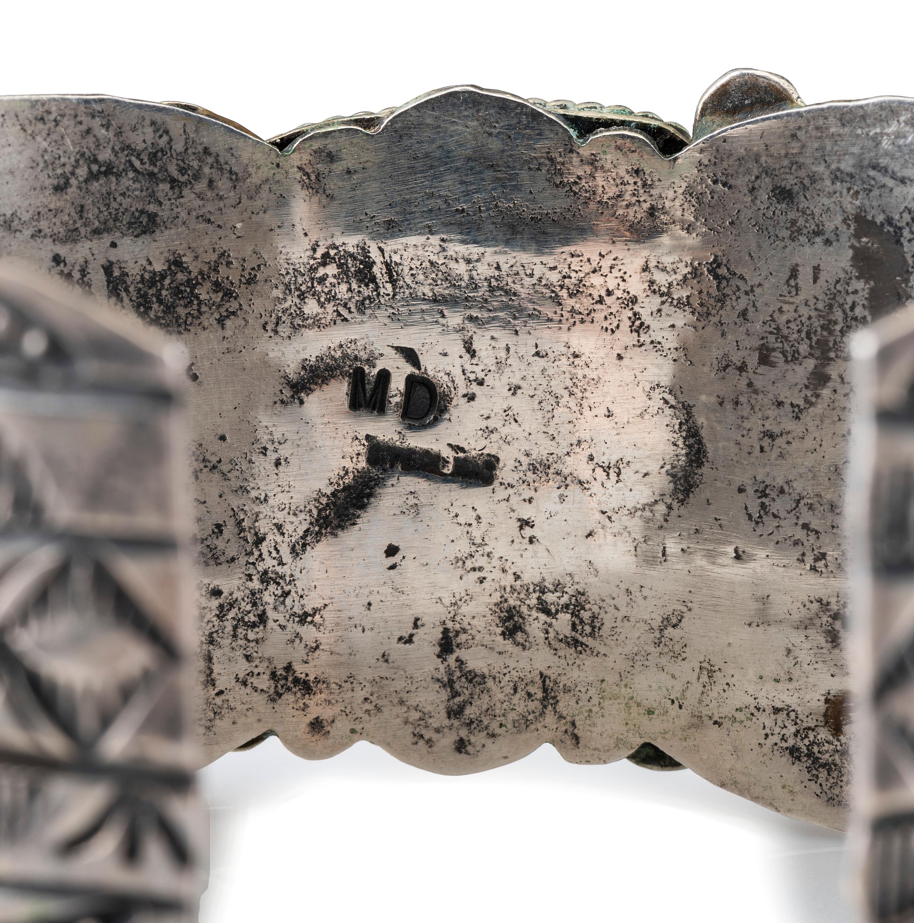 Navajo Silver Cuff Bracelets, with Inlay