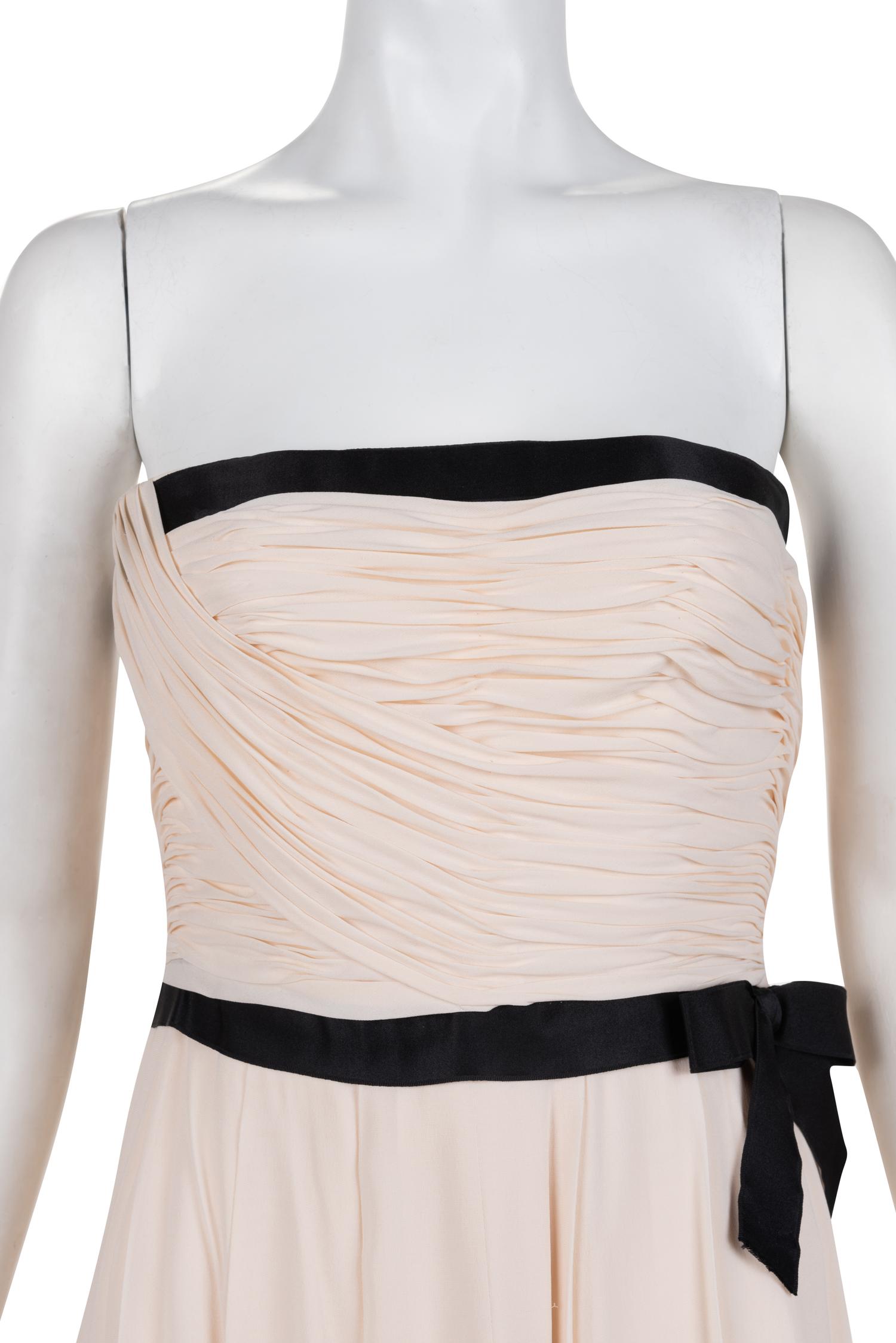 Chanel Ruched Strapless Dress, 1980s