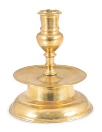 A Continental Brass Capstan Candlestick