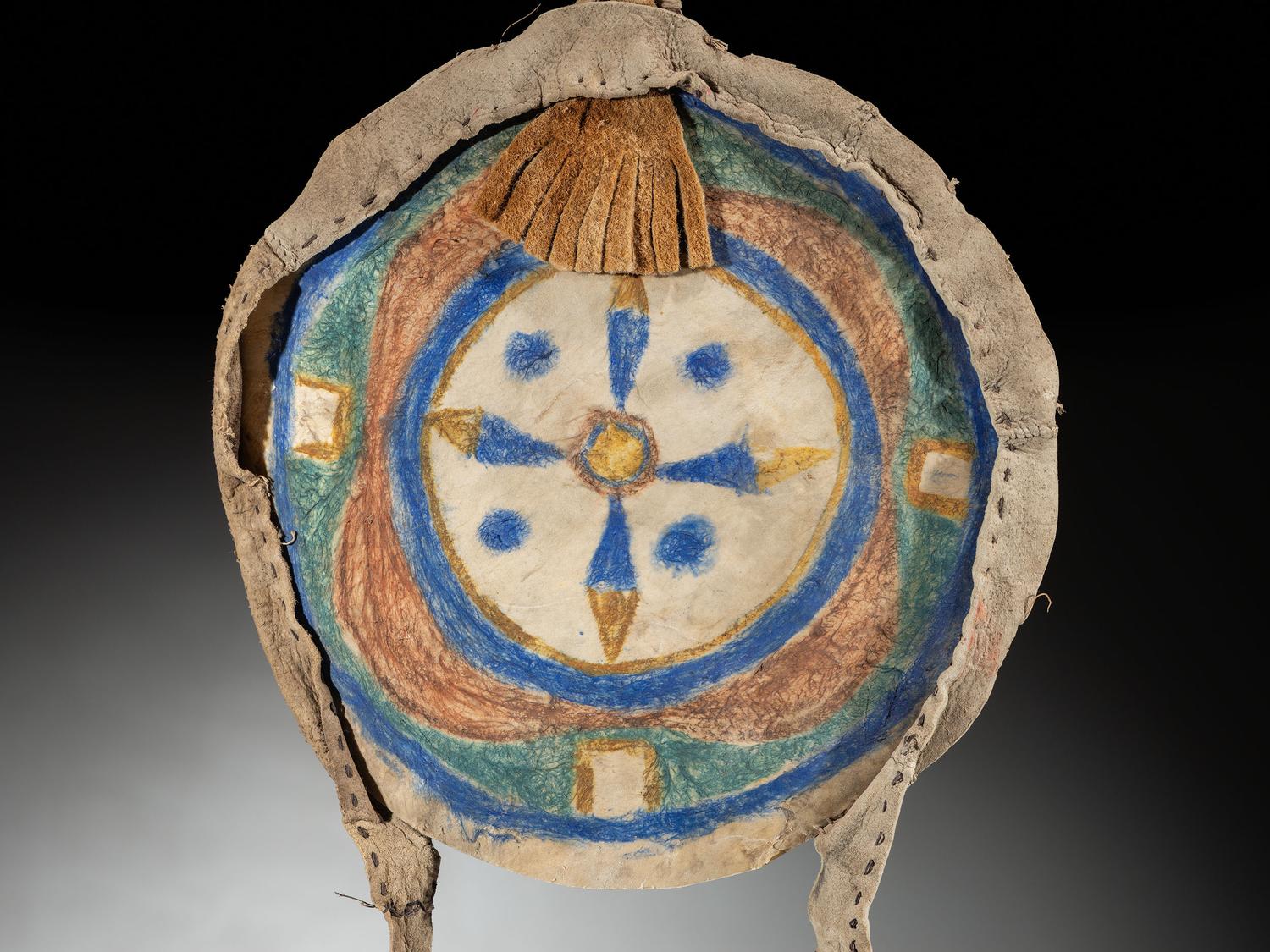 Arapaho Painted Parfleche Shield