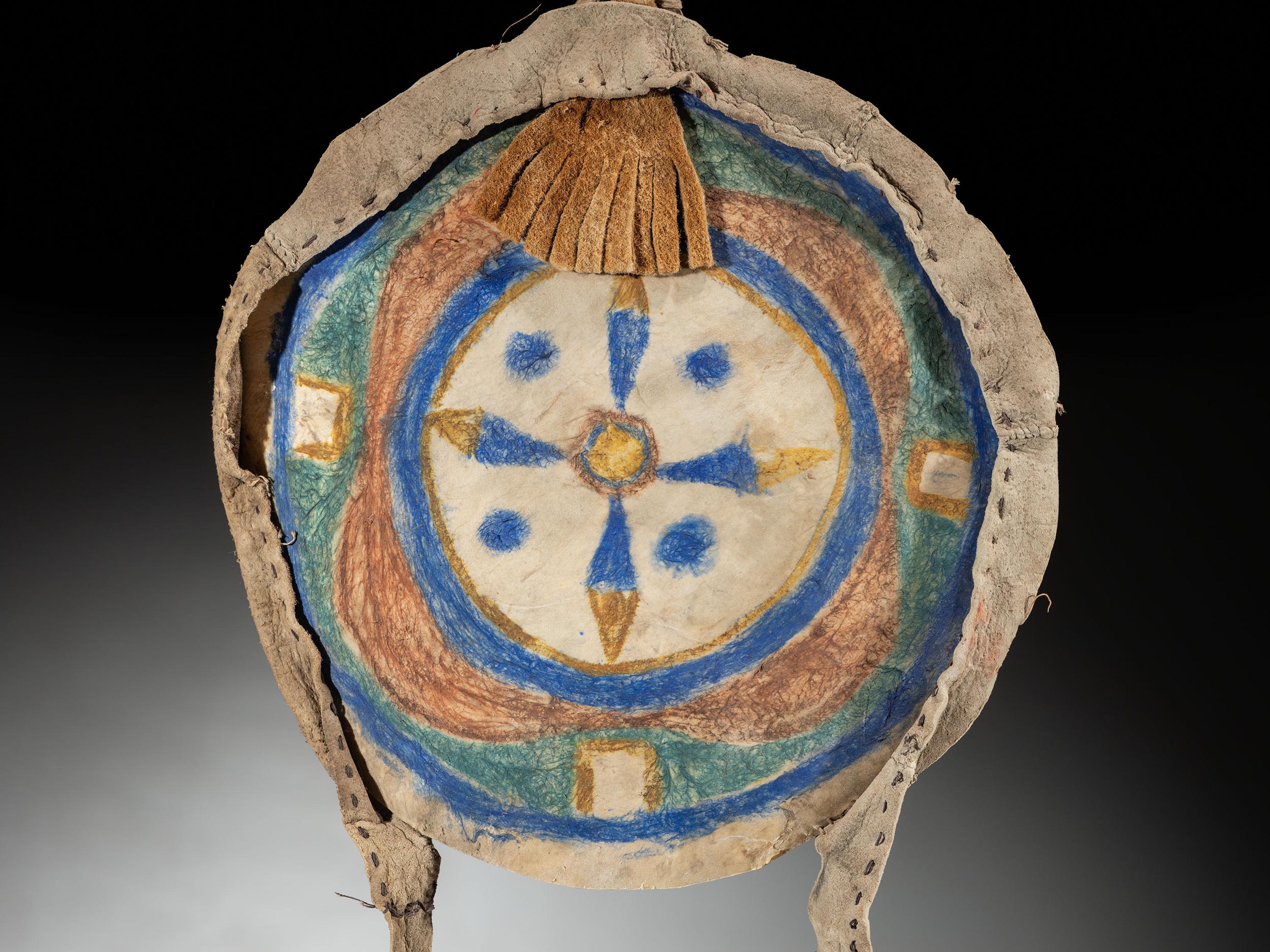 Arapaho Painted Parfleche Shield