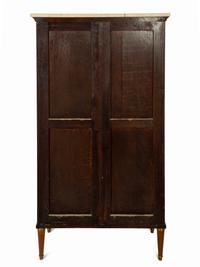 A Louis XVI Style Gilt Bronze Mounted Tulipwood Marble-Top Cabinet