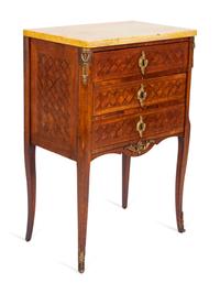 A Louis XV/XVI Transitional Style Parquetry Petit Commode
