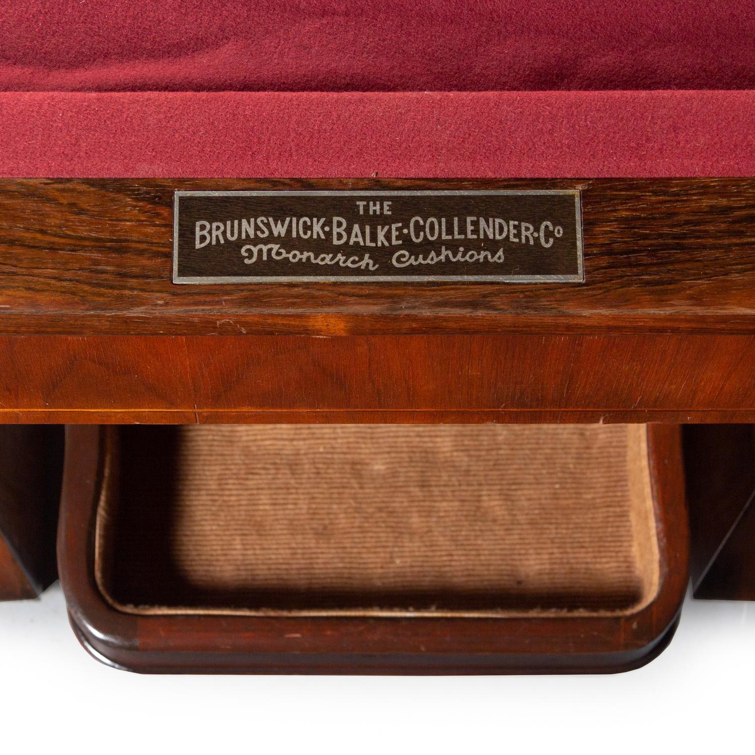 A Brunswick-Balke-Collender Co. 'Hudson' Art Deco Walnut Billiard Table