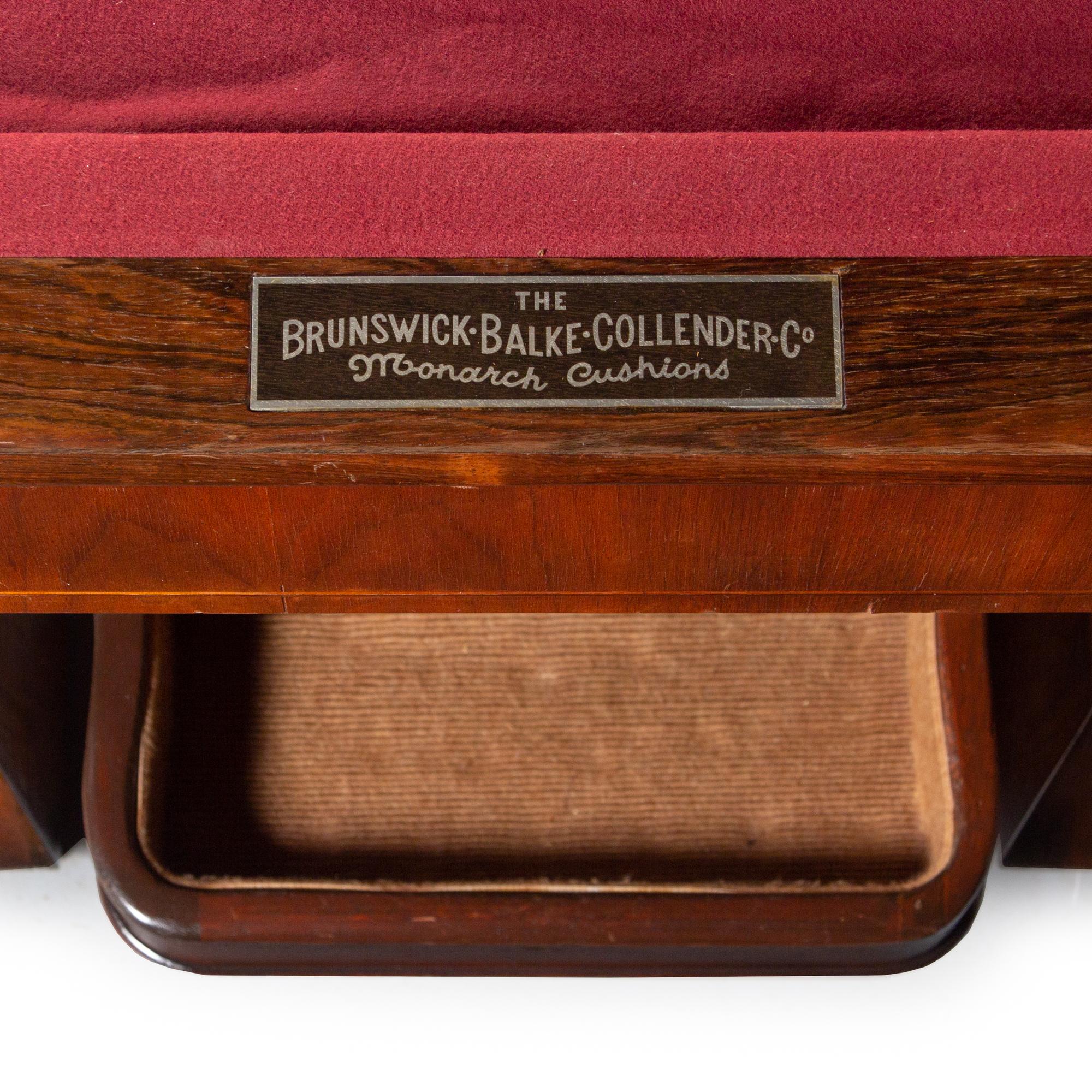 A Brunswick-Balke-Collender Co. 'Hudson' Art Deco Walnut Billiard Table