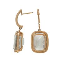 GREEN QUARTZ AND DIAMOND EARRINGS