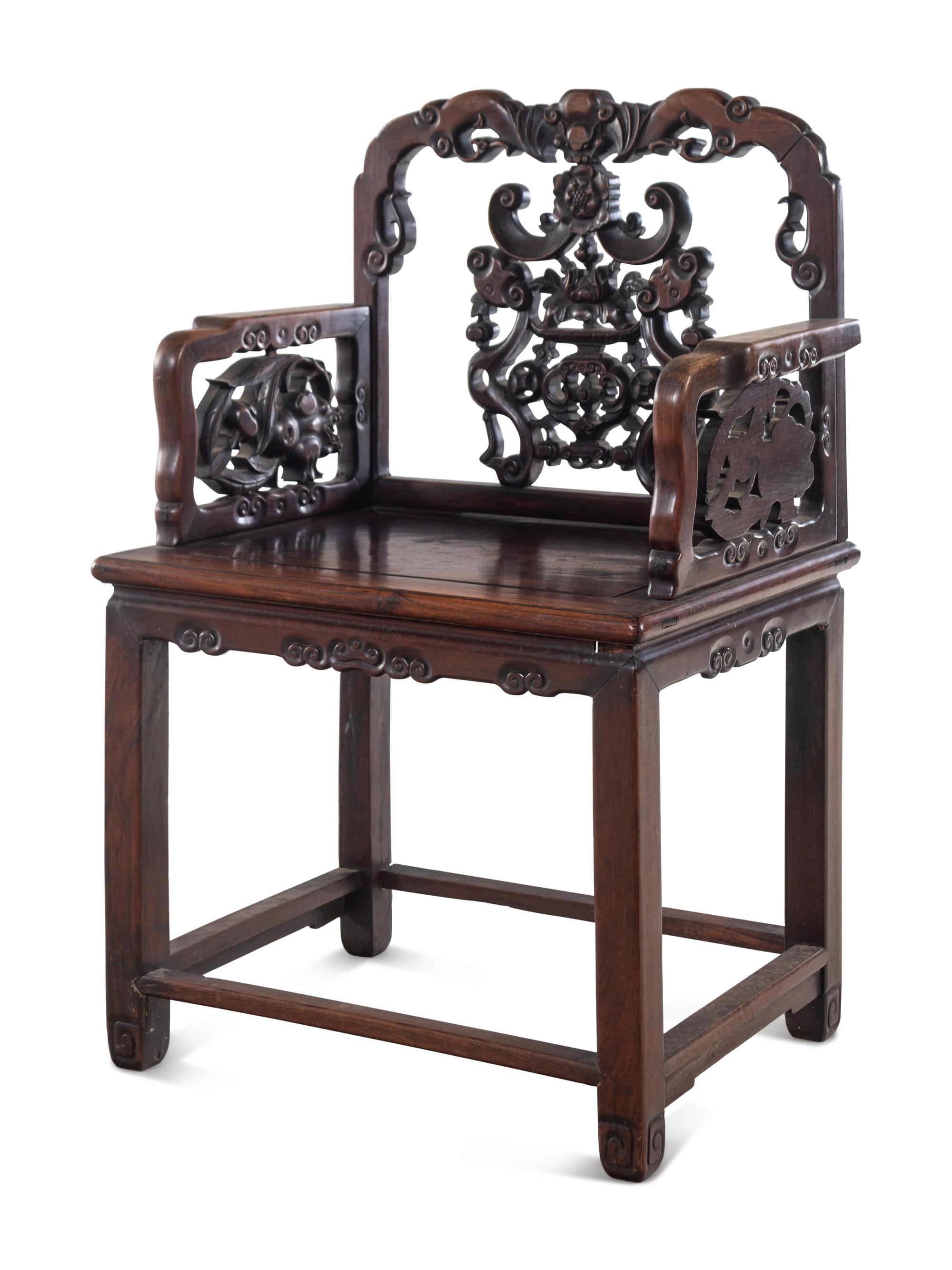 A Pair of Rosewood Armchairs, Meiguiyi