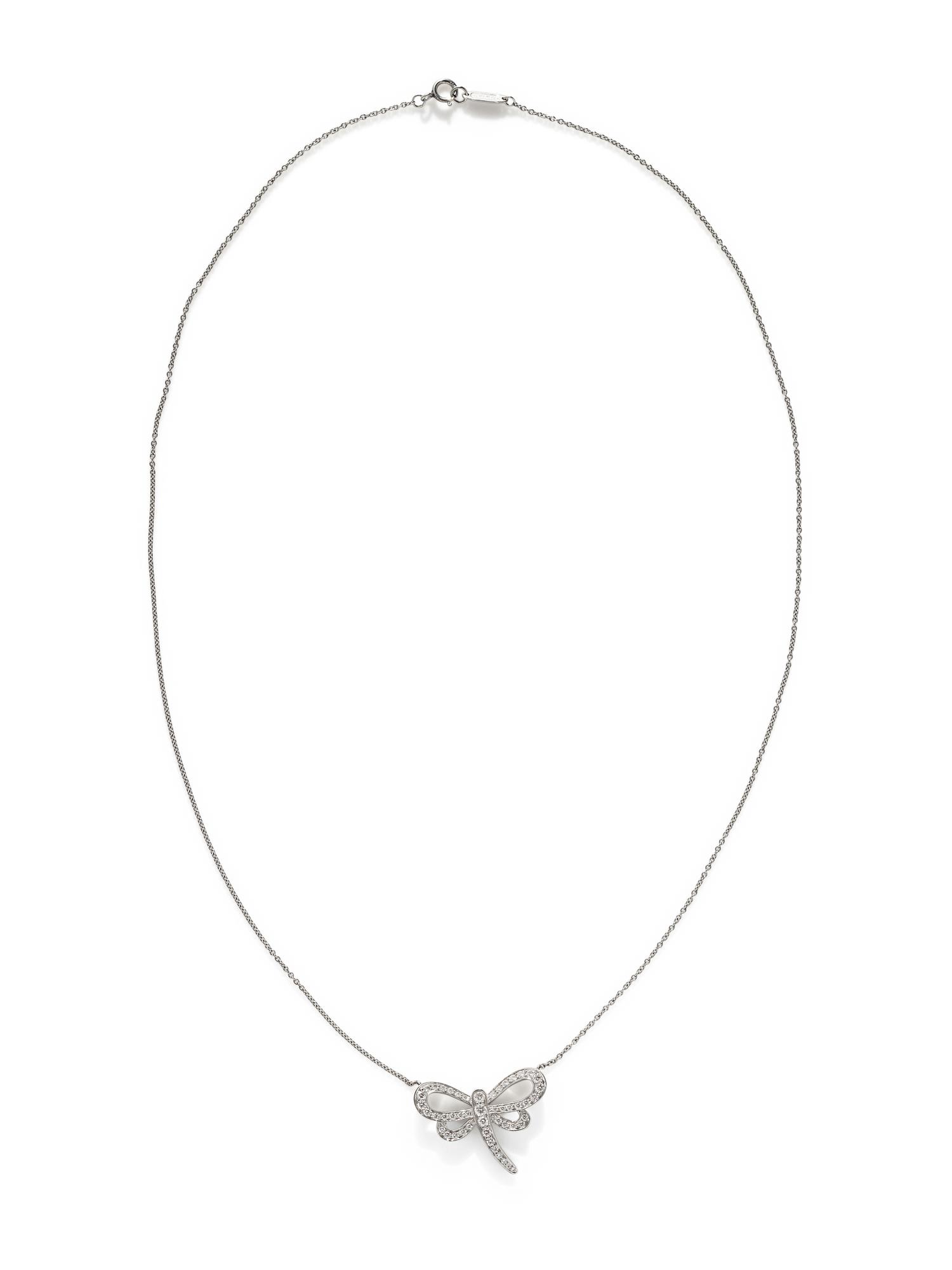 TIFFANY & CO., PLATINUM AND DIAMOND DRAGONFLY NECKLACE
