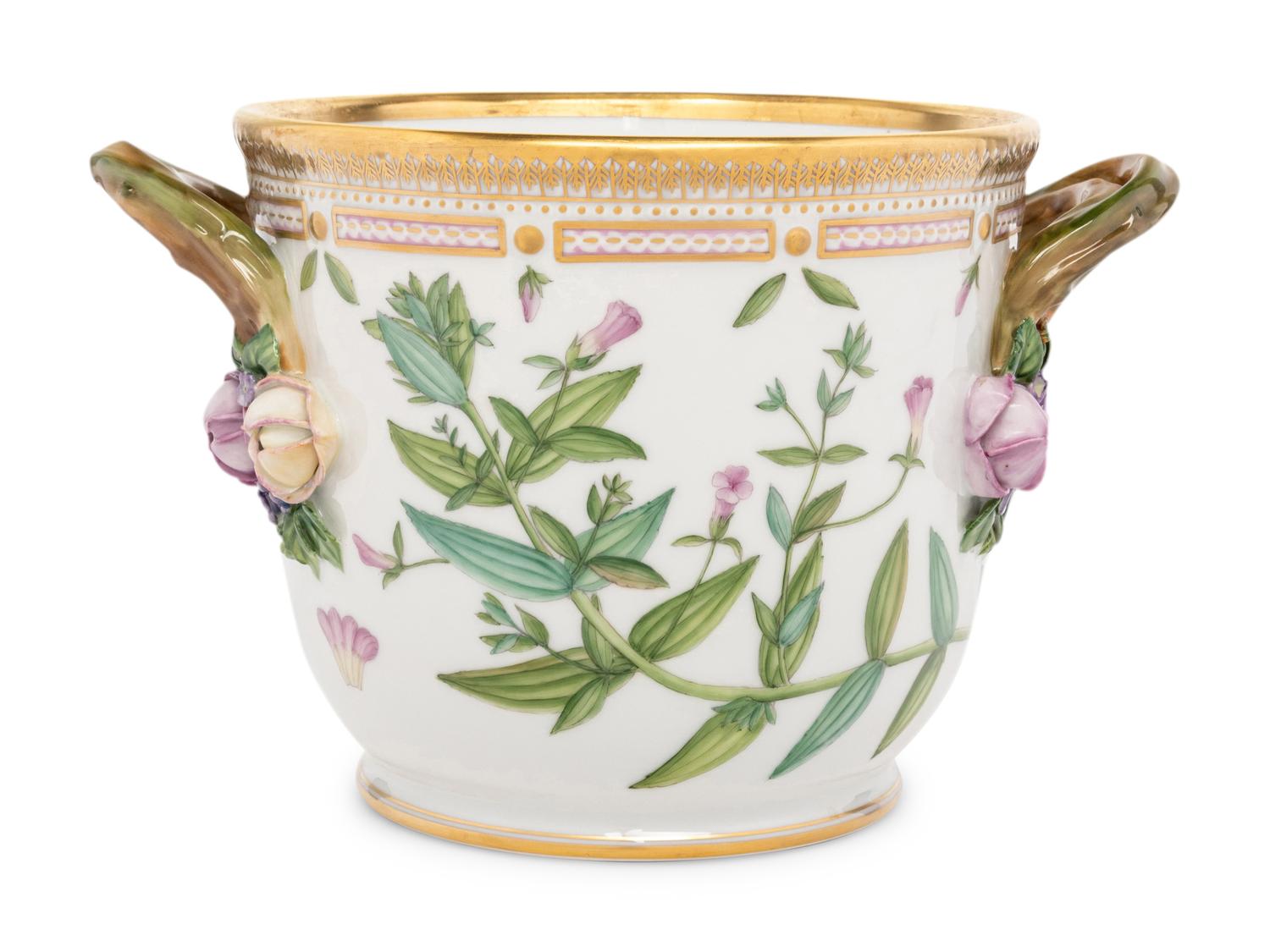A Royal Copenhagen Flora Danica Porcelain Cache Pot