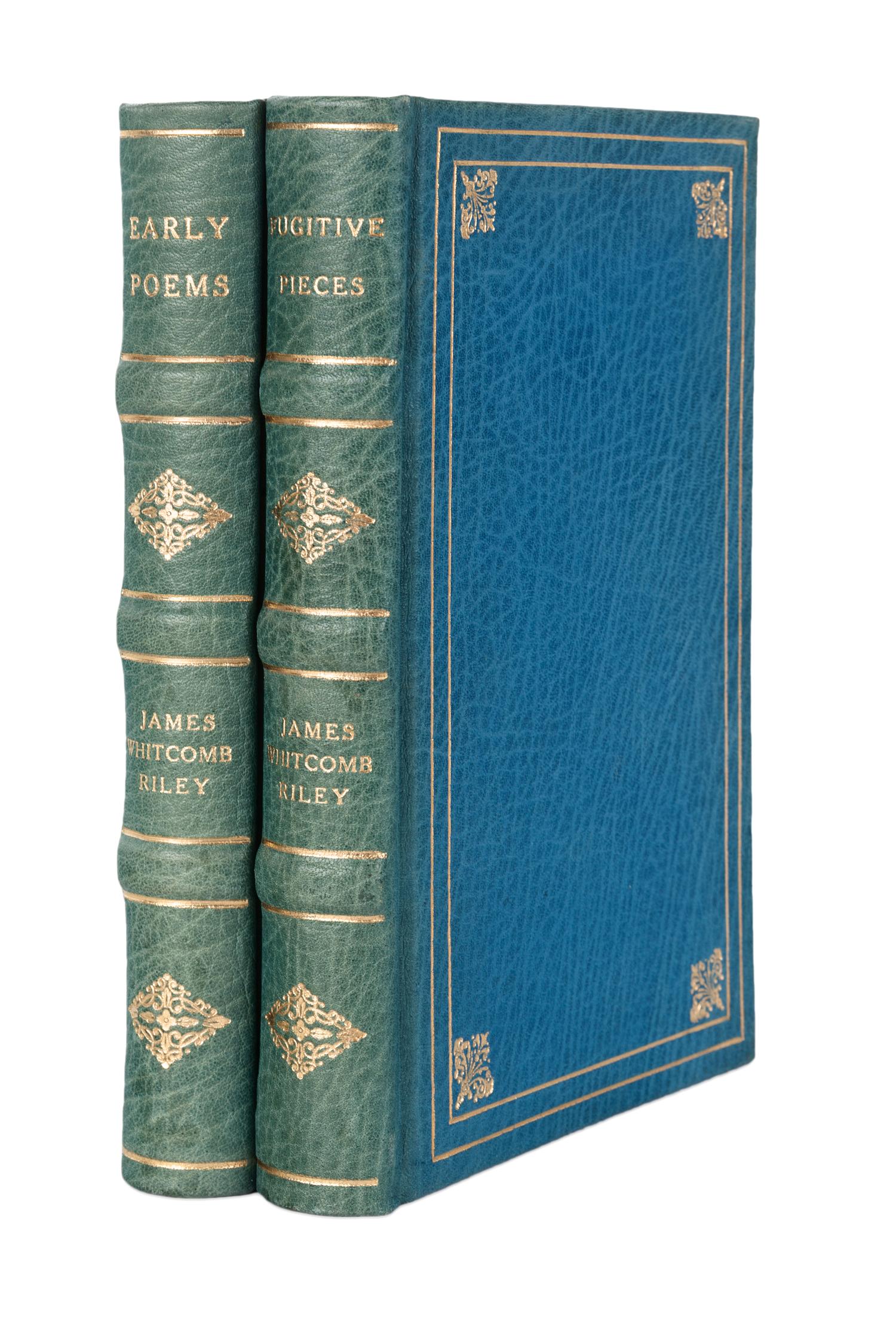 [MONASTERY HILL BINDING]. RILEY, James Whitcomb (1849-1916). The Poems and Prose Sketches of James Whitcomb Riley . New York: Charles Scribner's Sons, 1914.