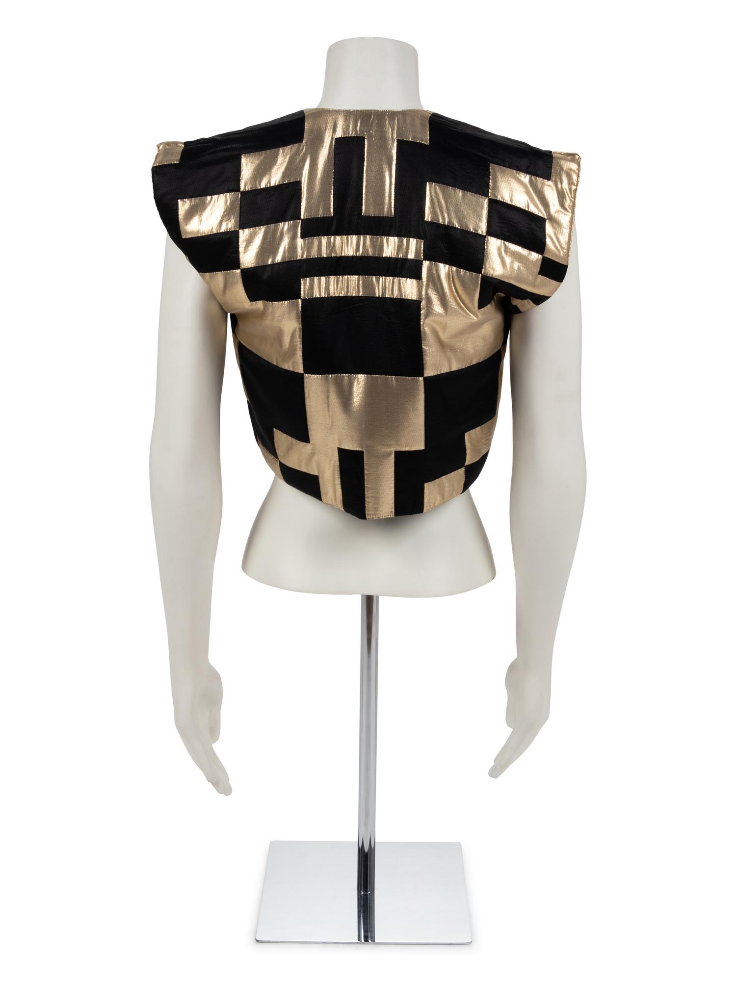 Geoffrey Beene Black, Gold and Silver Vest, Fall 1984