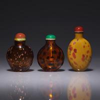 Three Chinese Glass Snuff Bottles 料器鼻烟壺三支