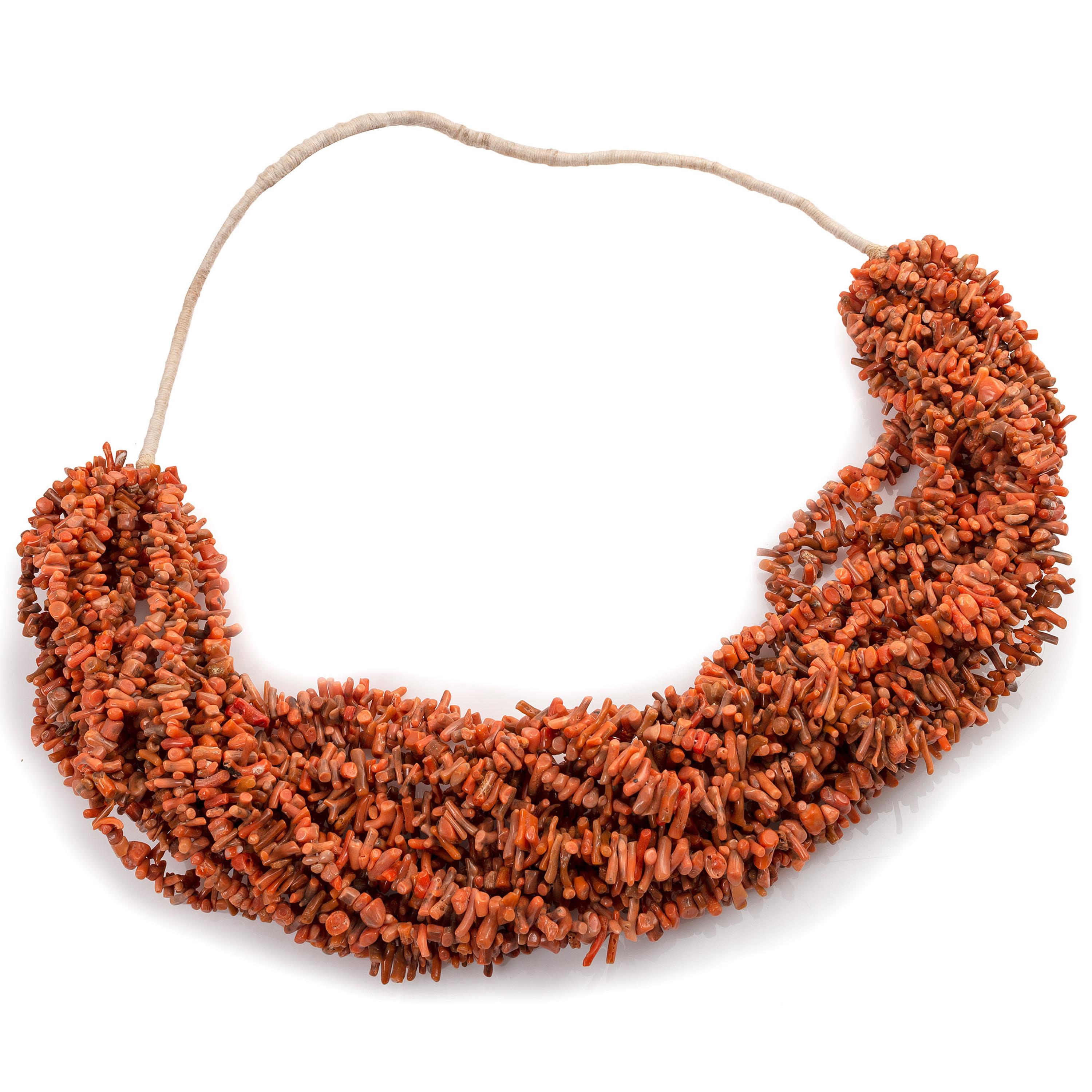 Pueblo Seventeen Strand Branch Coral Necklace