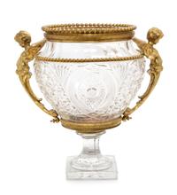 A French Gilt Bronze Mounted Cut Glass Vase