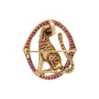 RUBY AND DIAMOND LEOPARD BROOCH