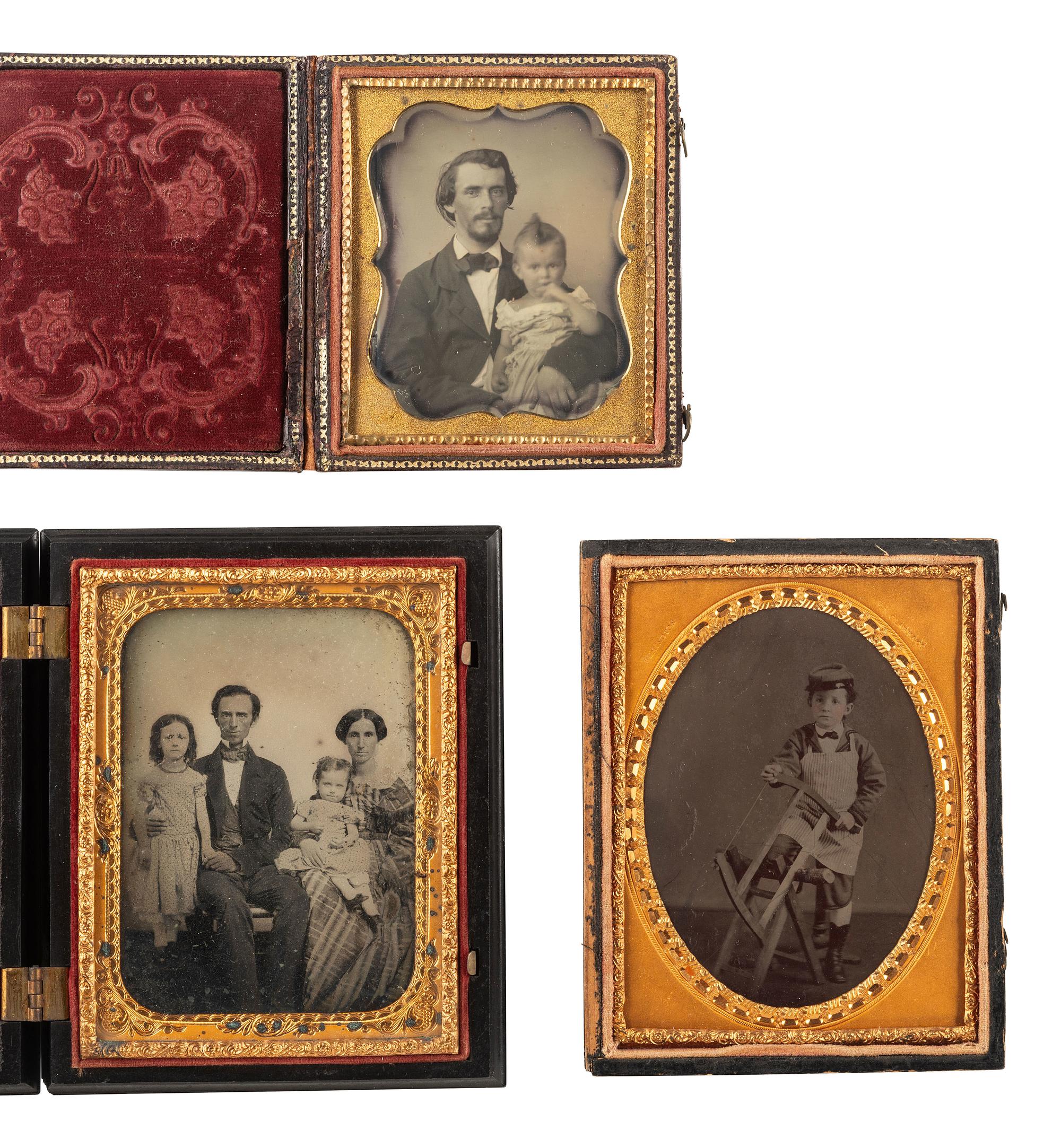 [EARLY PHOTOGRAPHY]. 6 cased images featuring children, including an occupational image.