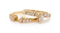 A 14 Karat Yellow Gold and Diamond Ring Set, 3.20 dwts.