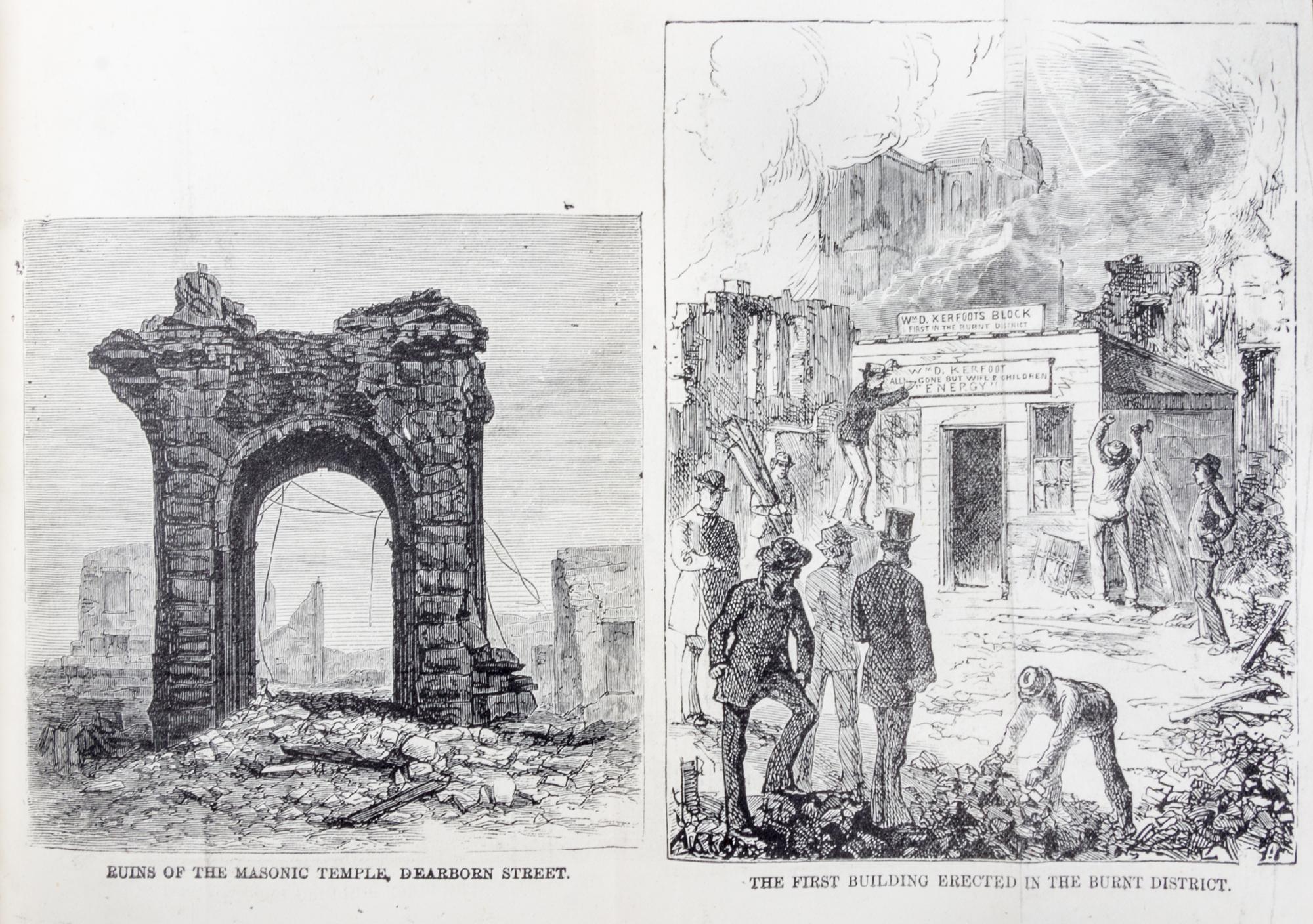 (CHICAGO, FIRE) A group of four books on the Chicago Fire of 1871