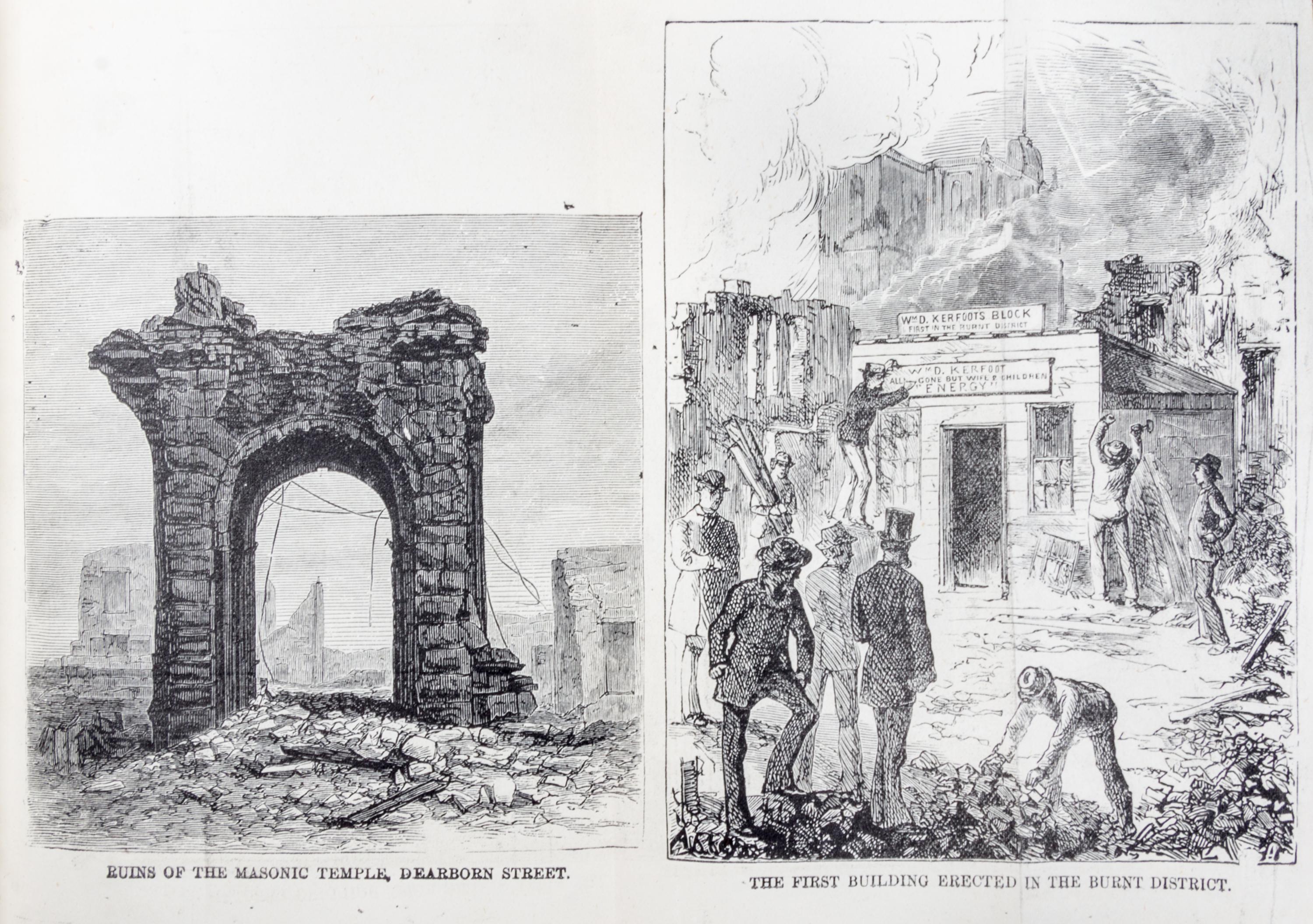 (CHICAGO, FIRE) A group of four books on the Chicago Fire of 1871