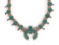 Zuie Petite Silver and Petit Point Cluster Squash Blossom Necklace