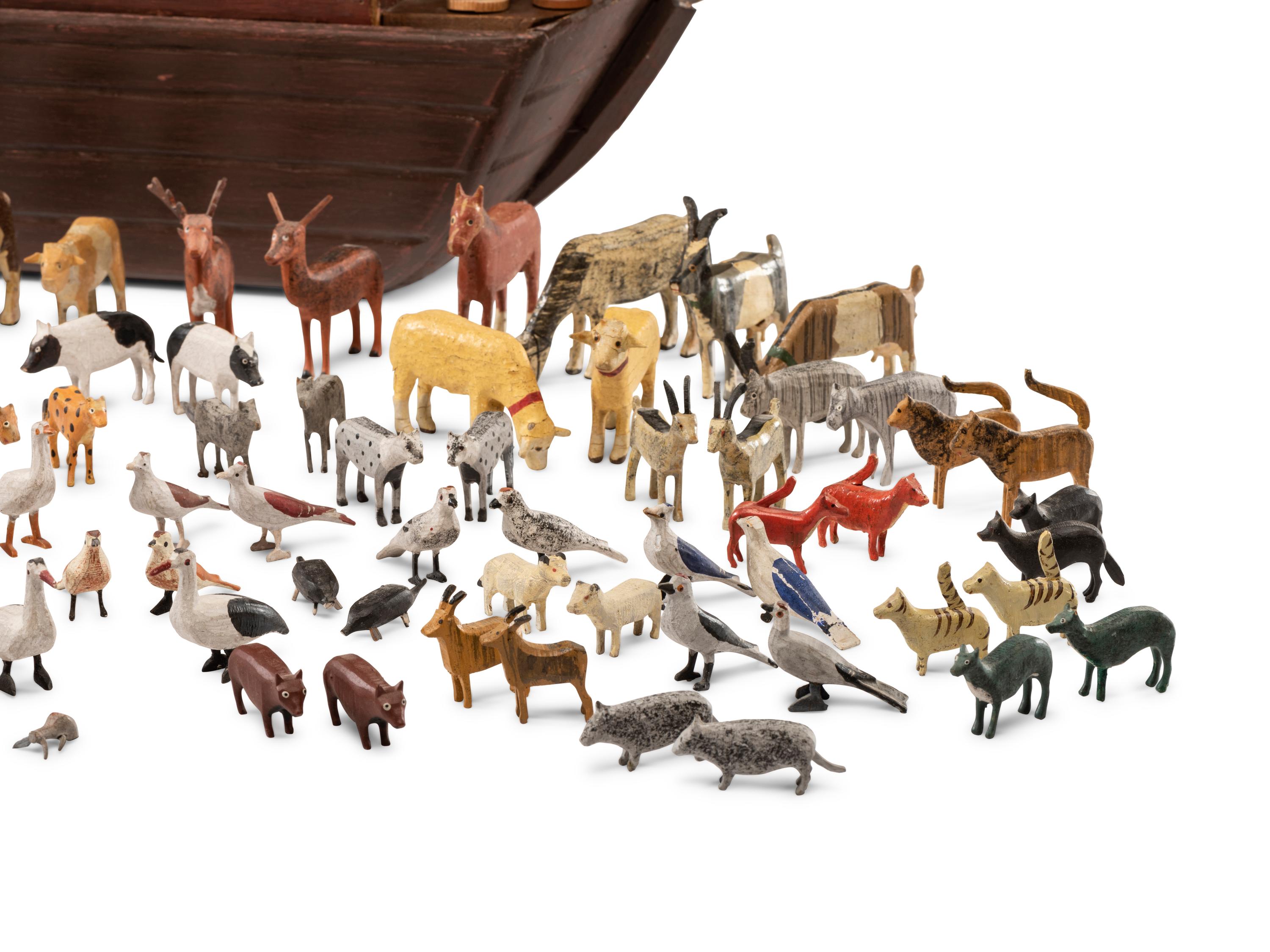 A Large Noah’s Ark with Lift-Off Cover and Large Number of Paired Animals