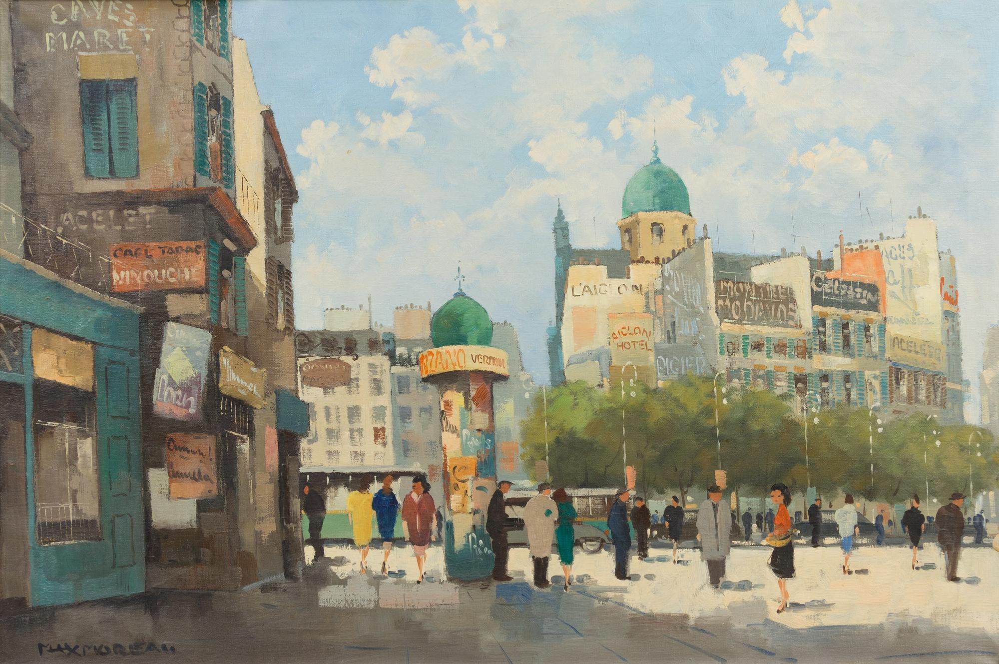 Max Moreau, (Belgian, 1902-1992), Paris Street Scene
