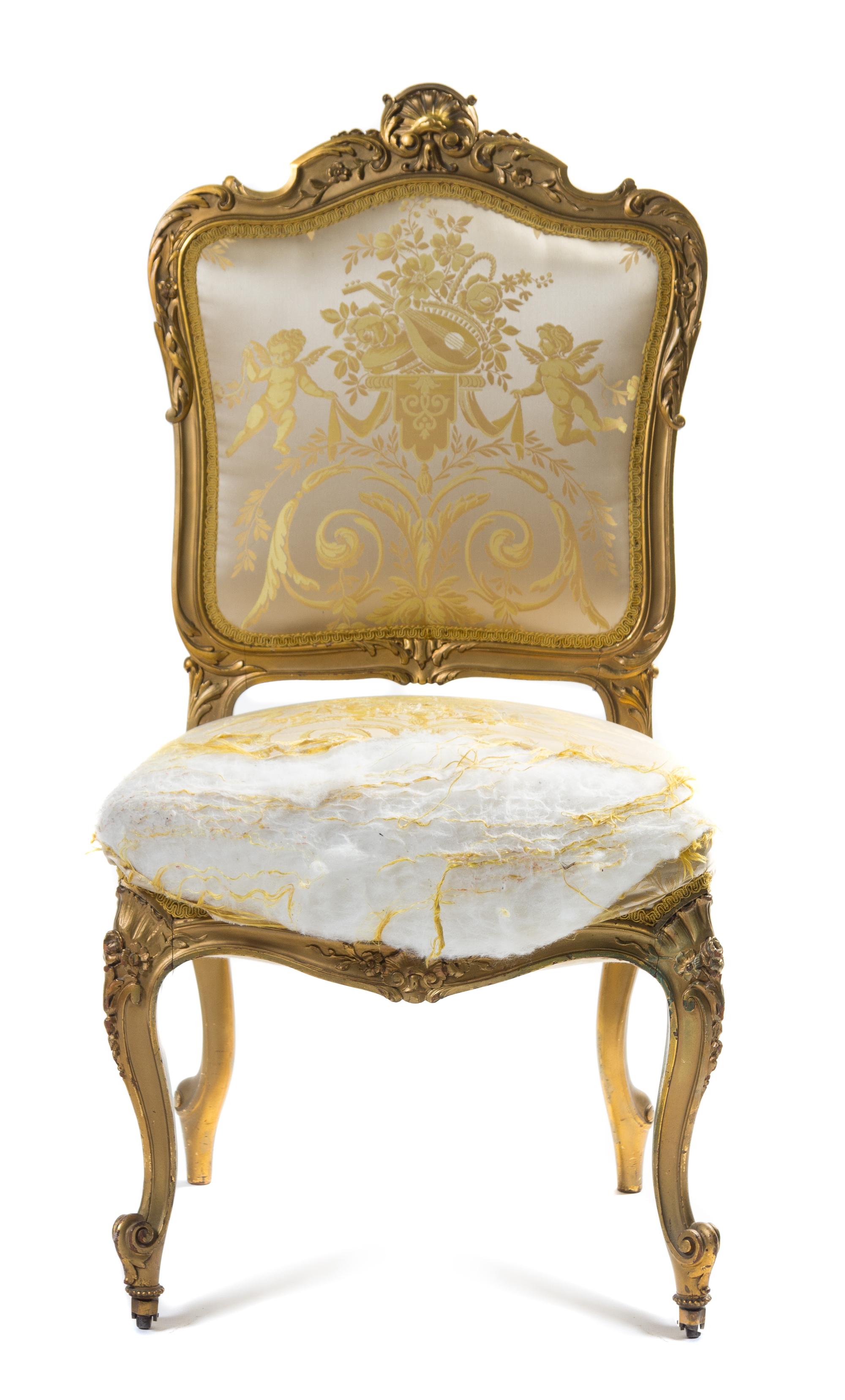 A Louis XV Style Giltwood Side Chair Height 40 inches. — LATE 19TH CENTURY