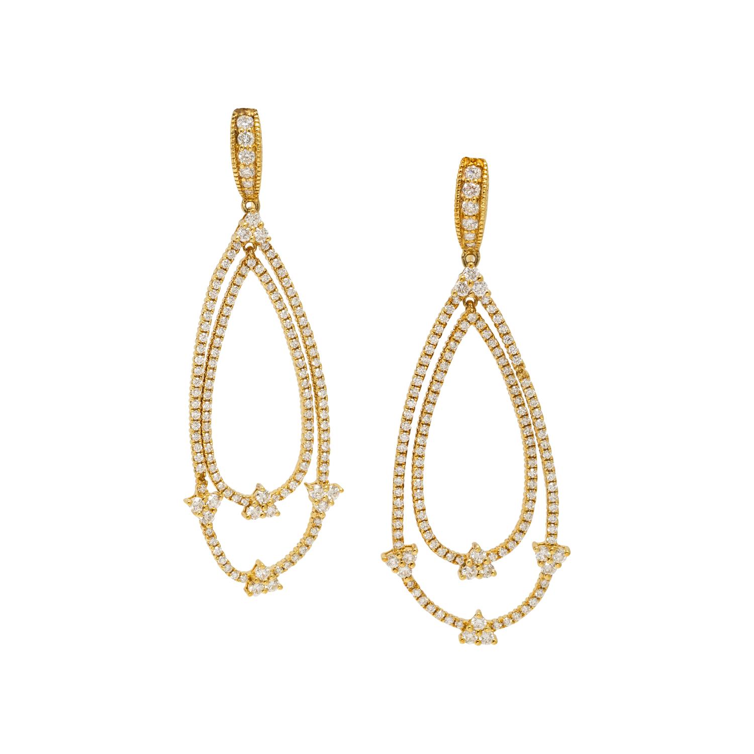 YELLOW GOLD AND DIAMOND EARRINGS
