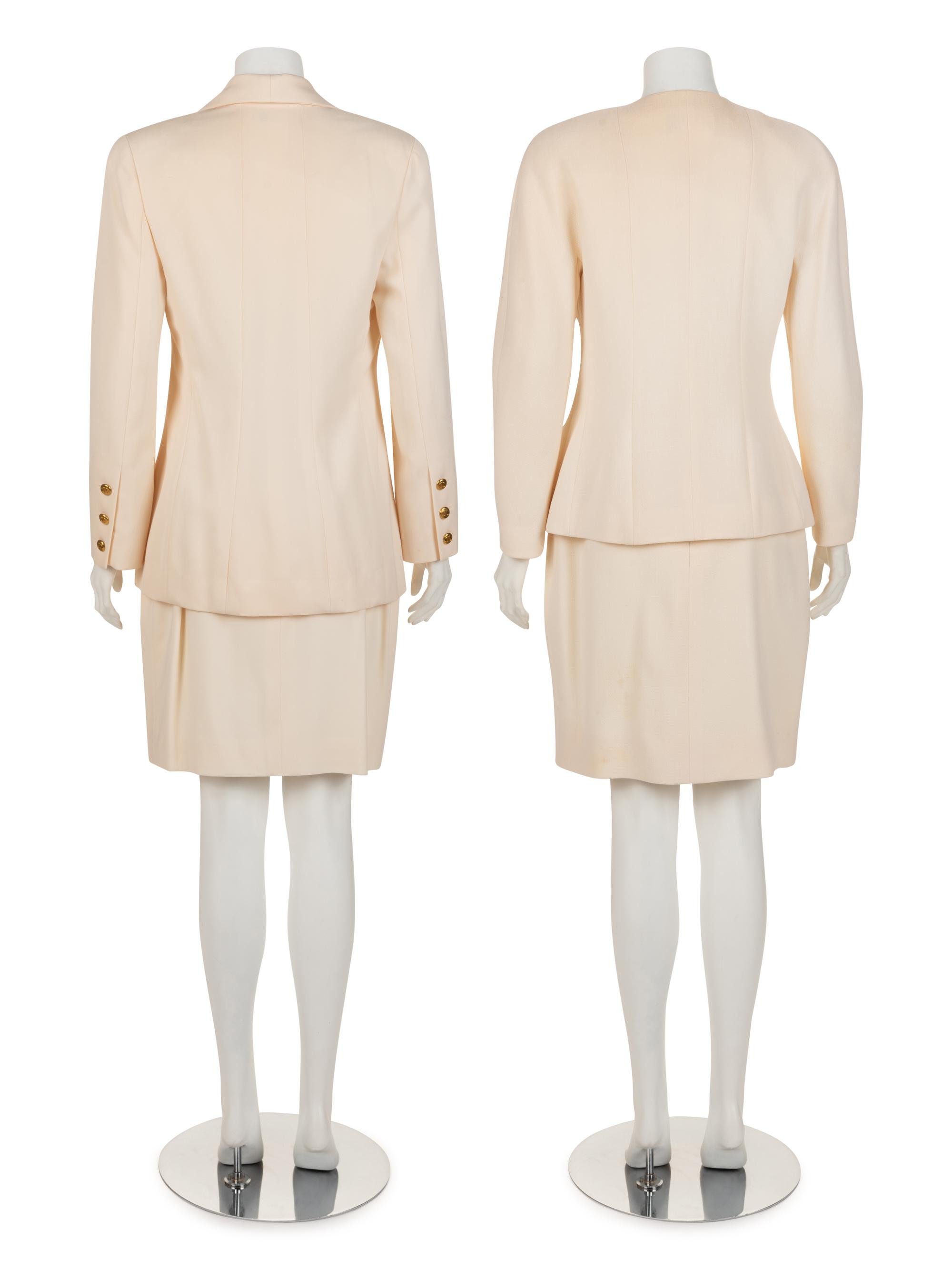 Two Chanel Cream Skirt Suits, 1990s