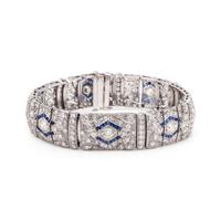 ART DECO, DIAMOND AND SYNTHETIC SAPPHIRE BRACELET