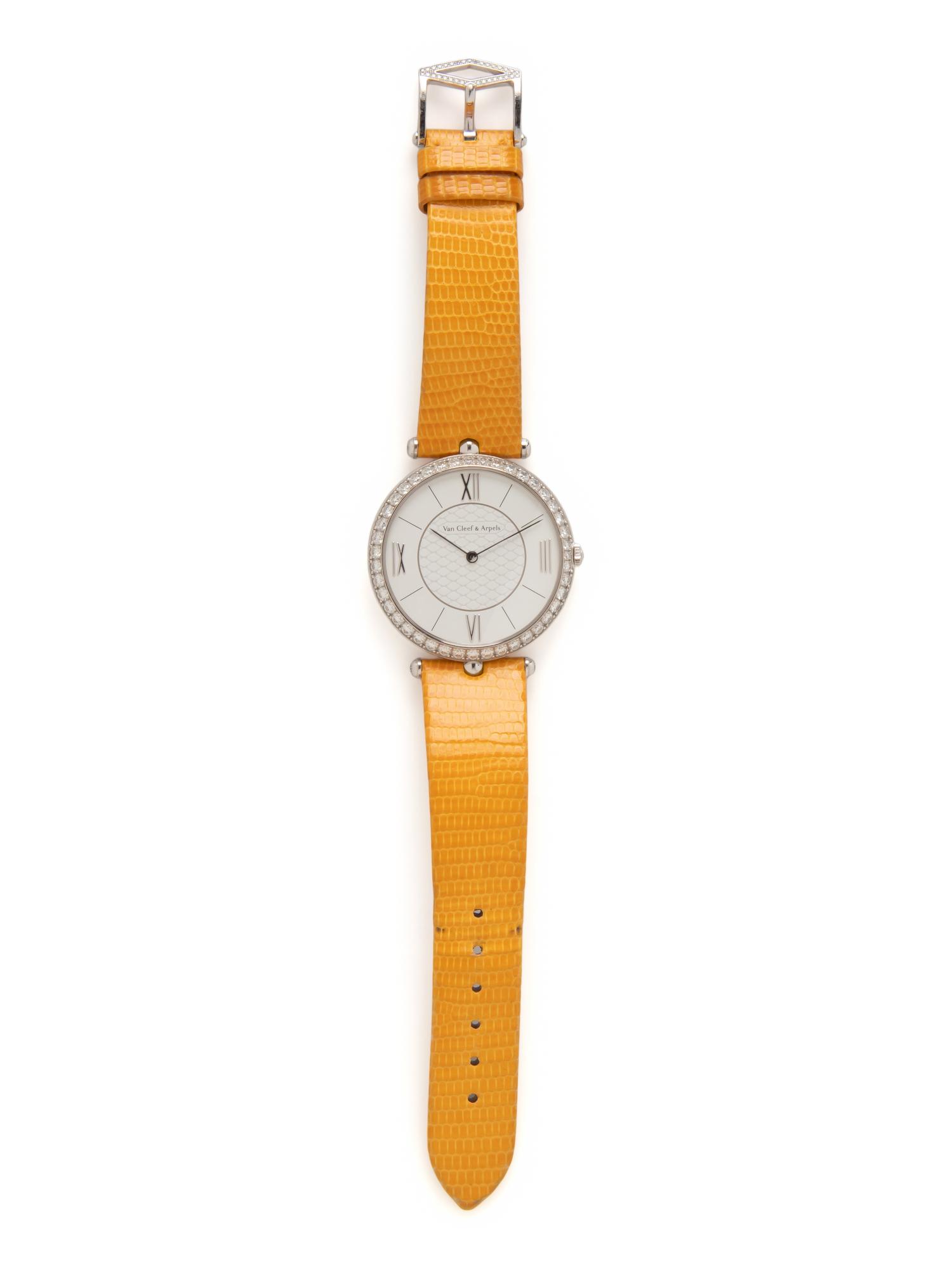VAN CLEEF AND ARPELS, WHITE GOLD AND DIAMOND 'PIERRE ARPELS' WATCH