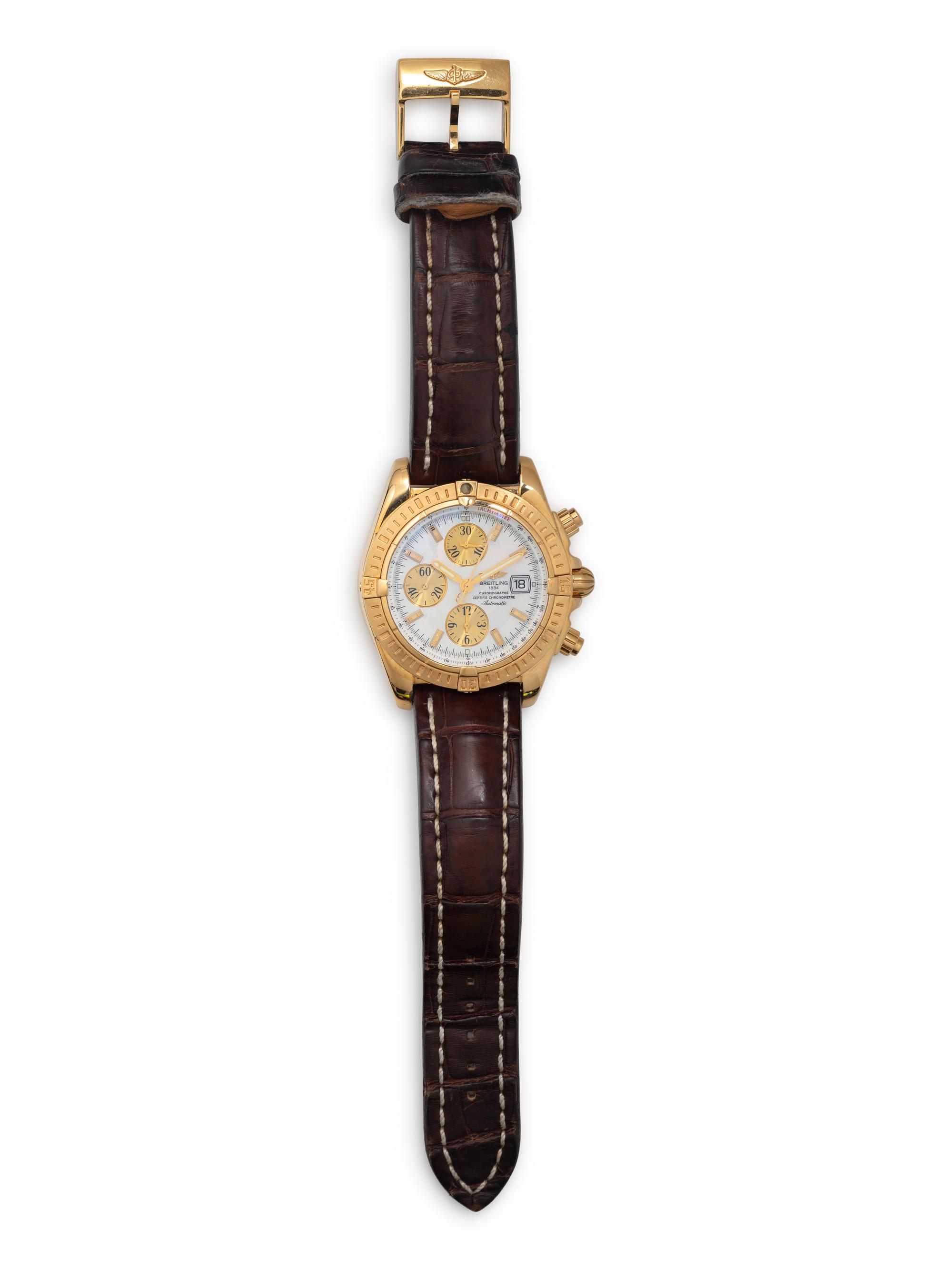 BREITLING, 18K YELLOW GOLD 'CHRONOMAT' WATCH