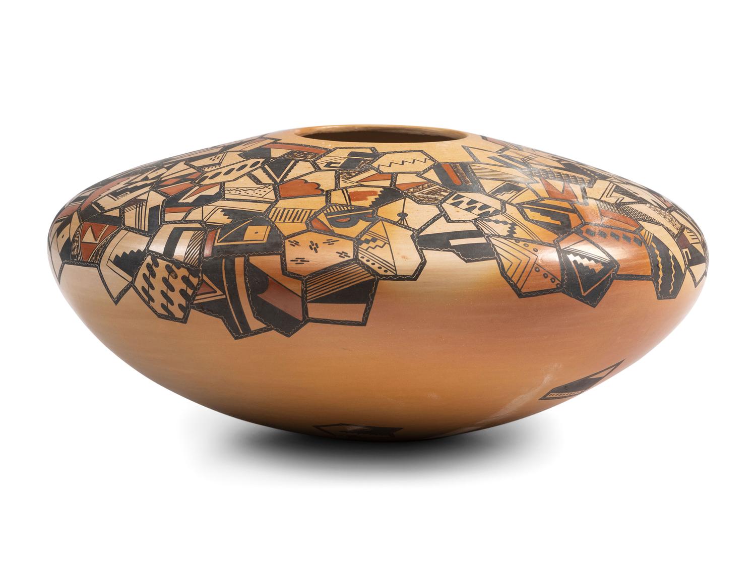 Pair of Polychrome Pottery, with Mesmerizing Designs