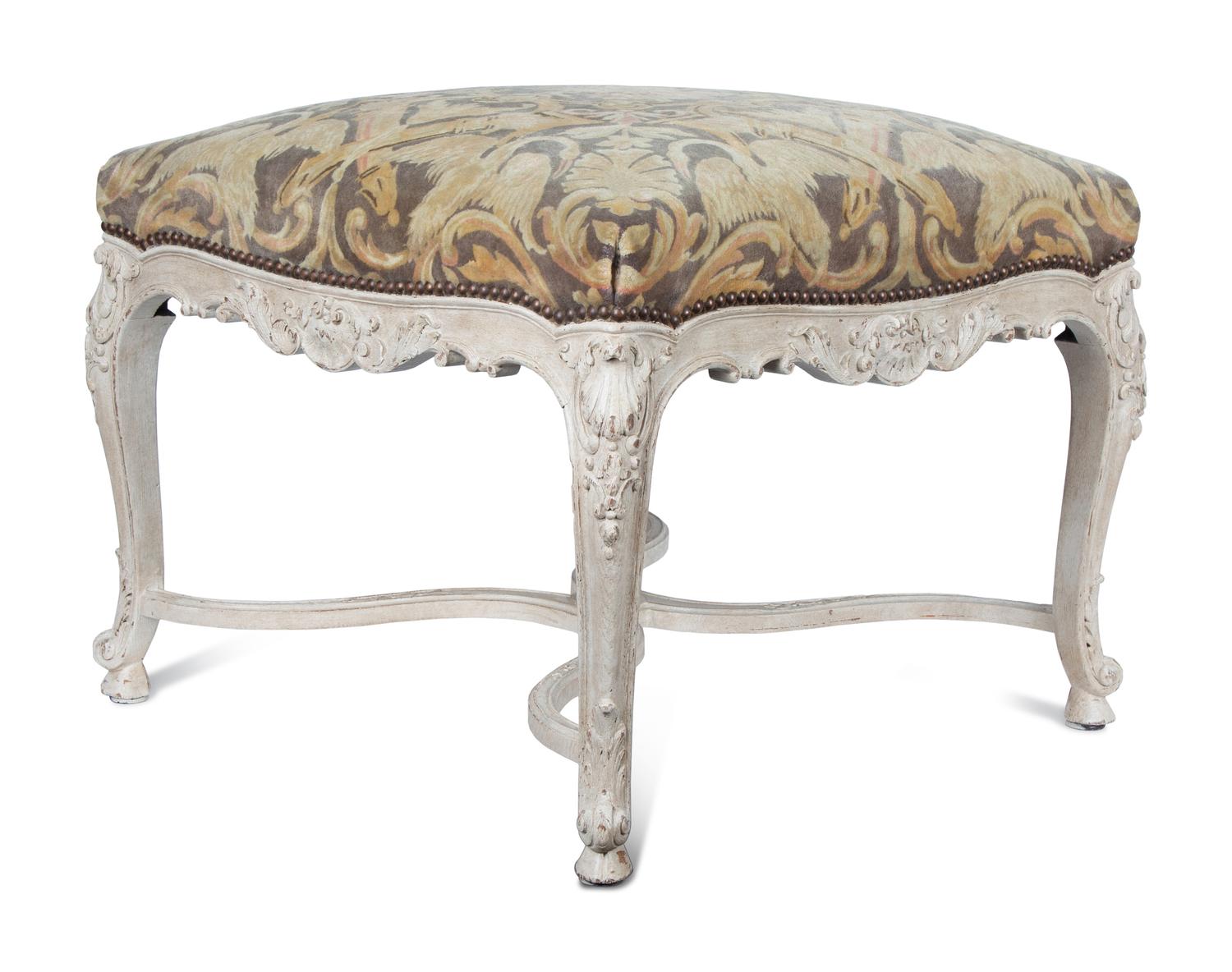 A Régence Style White-Painted Tabouret