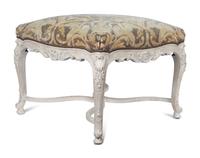 A Régence Style White-Painted Tabouret