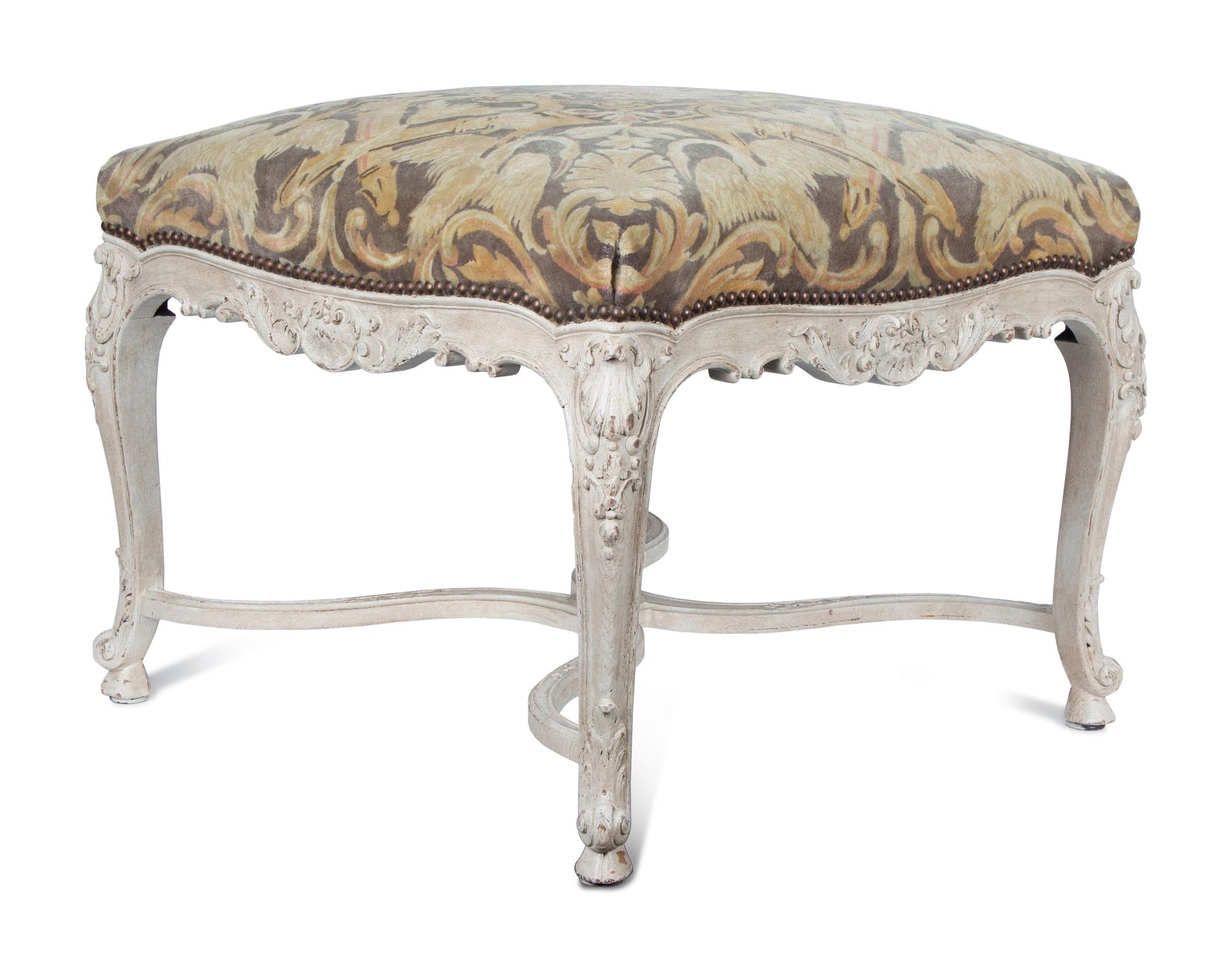 A Régence Style White-Painted Tabouret
