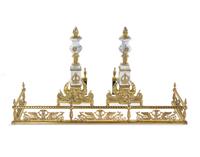 An Empire Style Brass and Marble Fireplace Suite