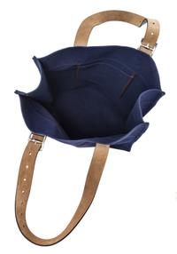 An Hermes Navy Etriviere Shopping Tote, 16" x 17" x 6".
